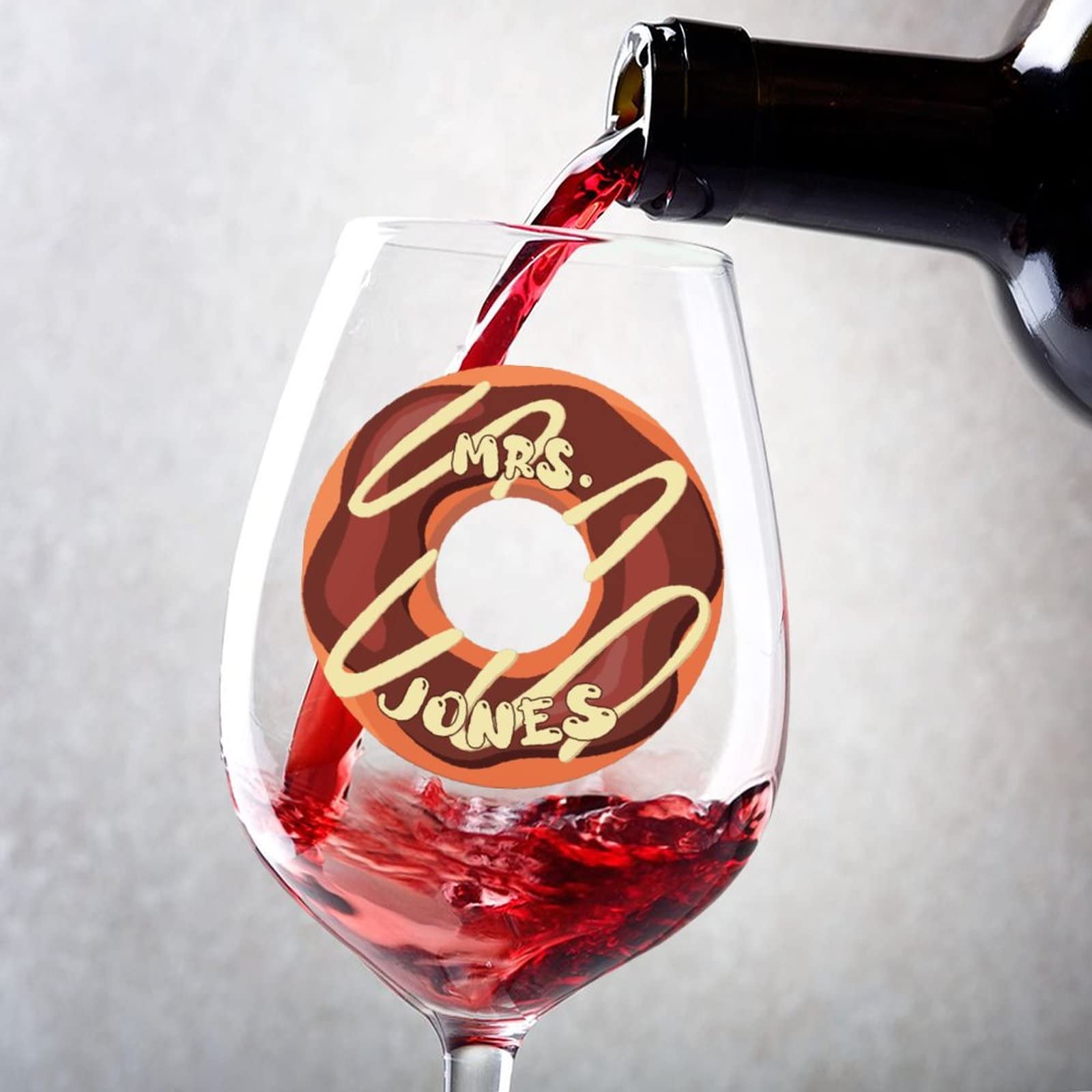 Lot de 2 verres à vin personnalisés avec nom humour femme