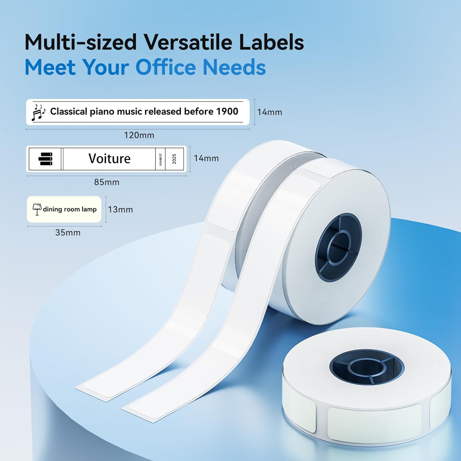 NIIMBOT Thermal Transfer Labels 0.52''x1.38'', for B18/N1 Label Maker, Long Storage Time, for Office Home Small Businesses Switch Labeling, Luminous Sticker(13mmx35mm) - Image 2