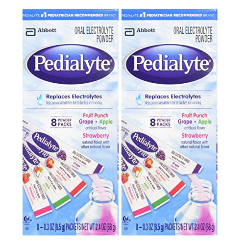 Pedialyte Oral Electrolyte Powder, Variety Flavor 8 Count (Pack of 2)