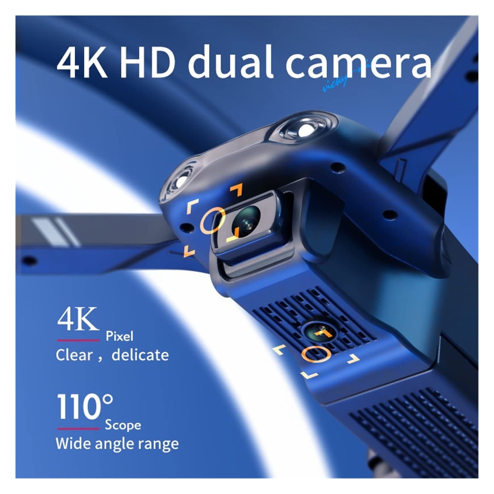 Drone Mini Drone 4K HD Podwójna kamera WiFi FPV Ciśnienie powietrza Wysokość Trzymaj Składany Quadcopter RC Drone Zabawka dla dzieci (Kolor: 1080P-Podwójna kamera-1B Rozmiar: 1) (720P 1Bateria)