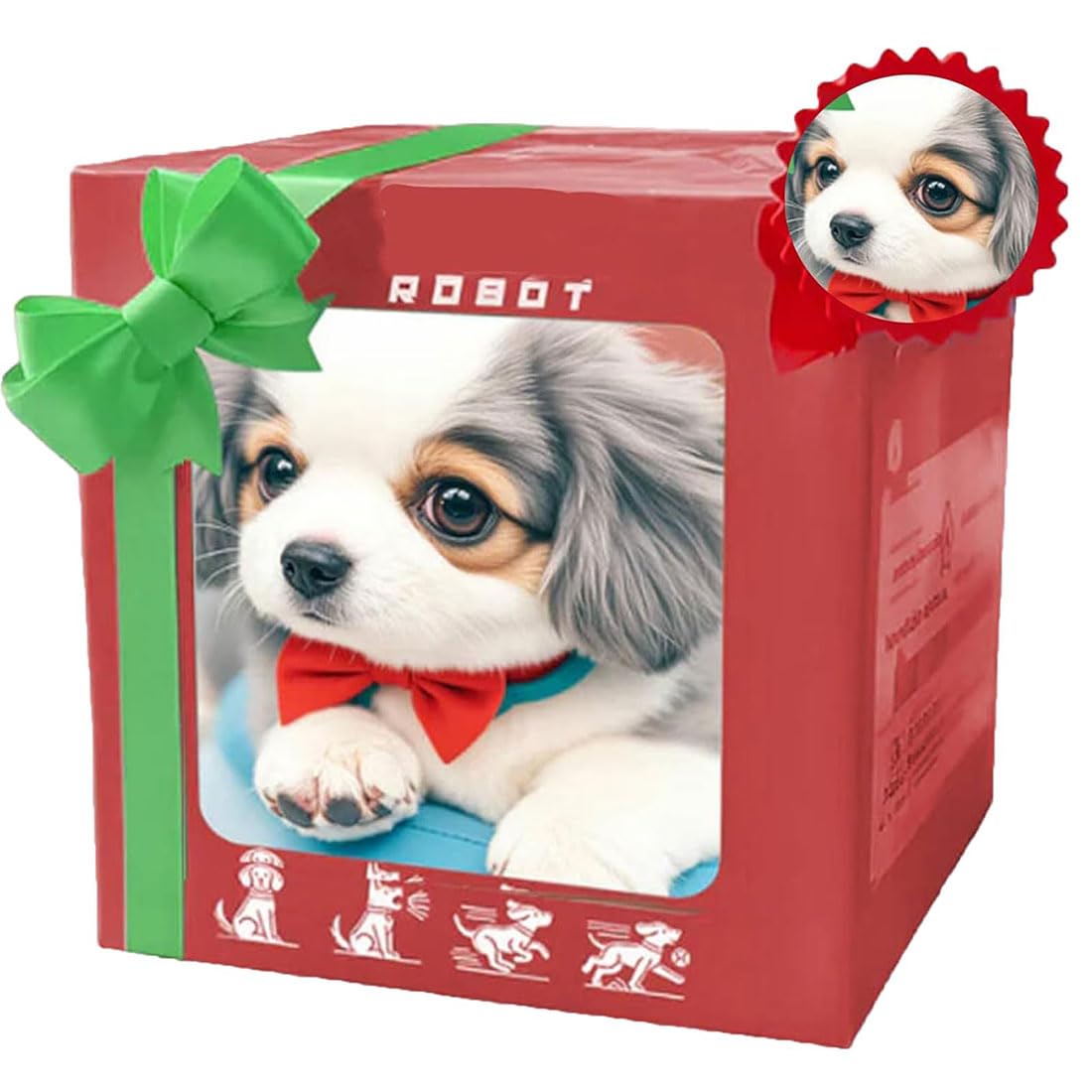 XEXZY 2025 Nouveau Chien Robot, Chiot Robot Qui Agit Comme Un Vrai Chiot, Mes Chiens Robotiques Réalistes, Animal de Compagnie Robotique Interactif Qui S'assied, Aboie, Marche et Court Comme Un Vrai