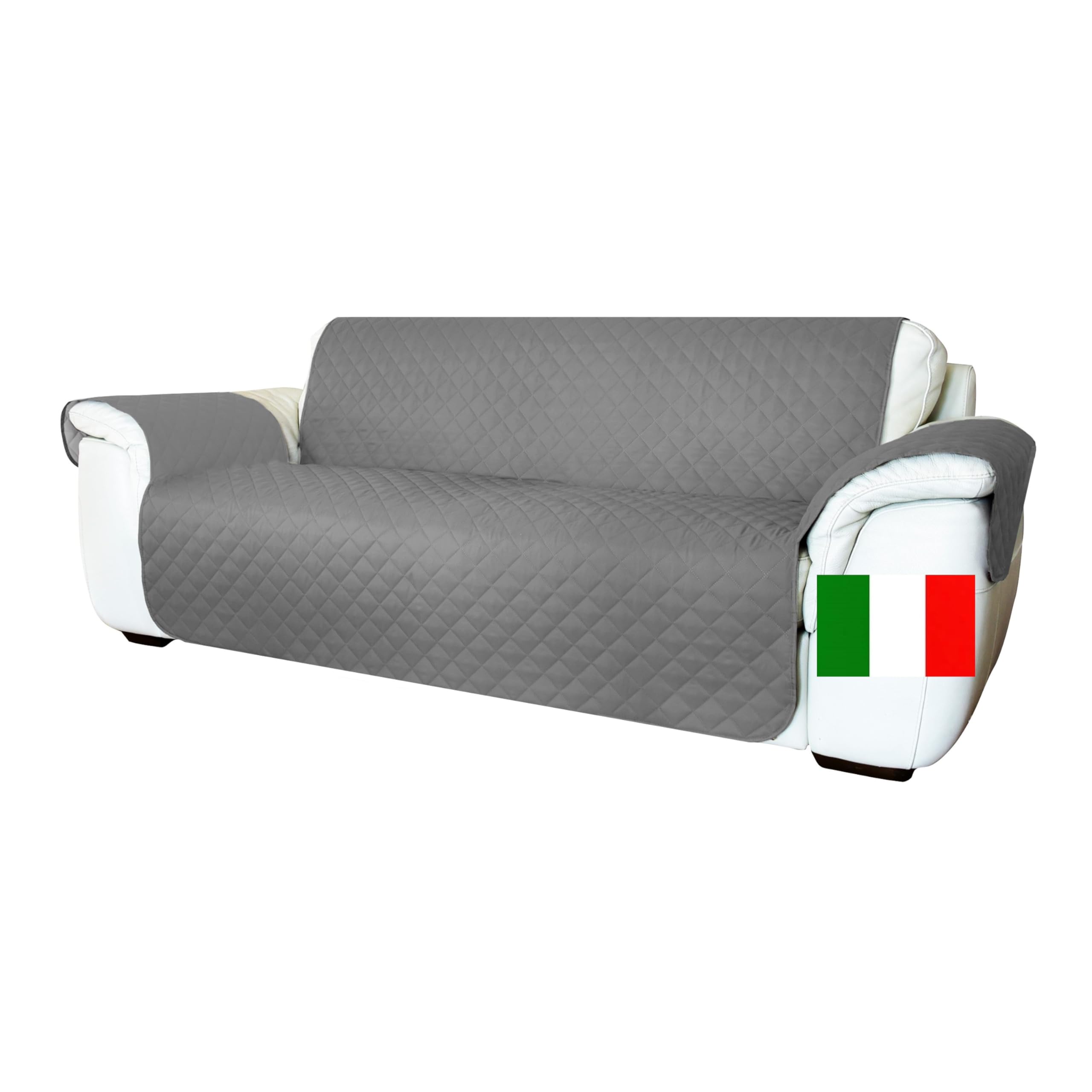 Moonange - Funda para Sofá de 2 Plazas - Asiento de 120 cm - Impermeable, Reversible y Antimanchas - Protector de Muebles Antideslizante y Resistente a los Arañazos - Color Gris