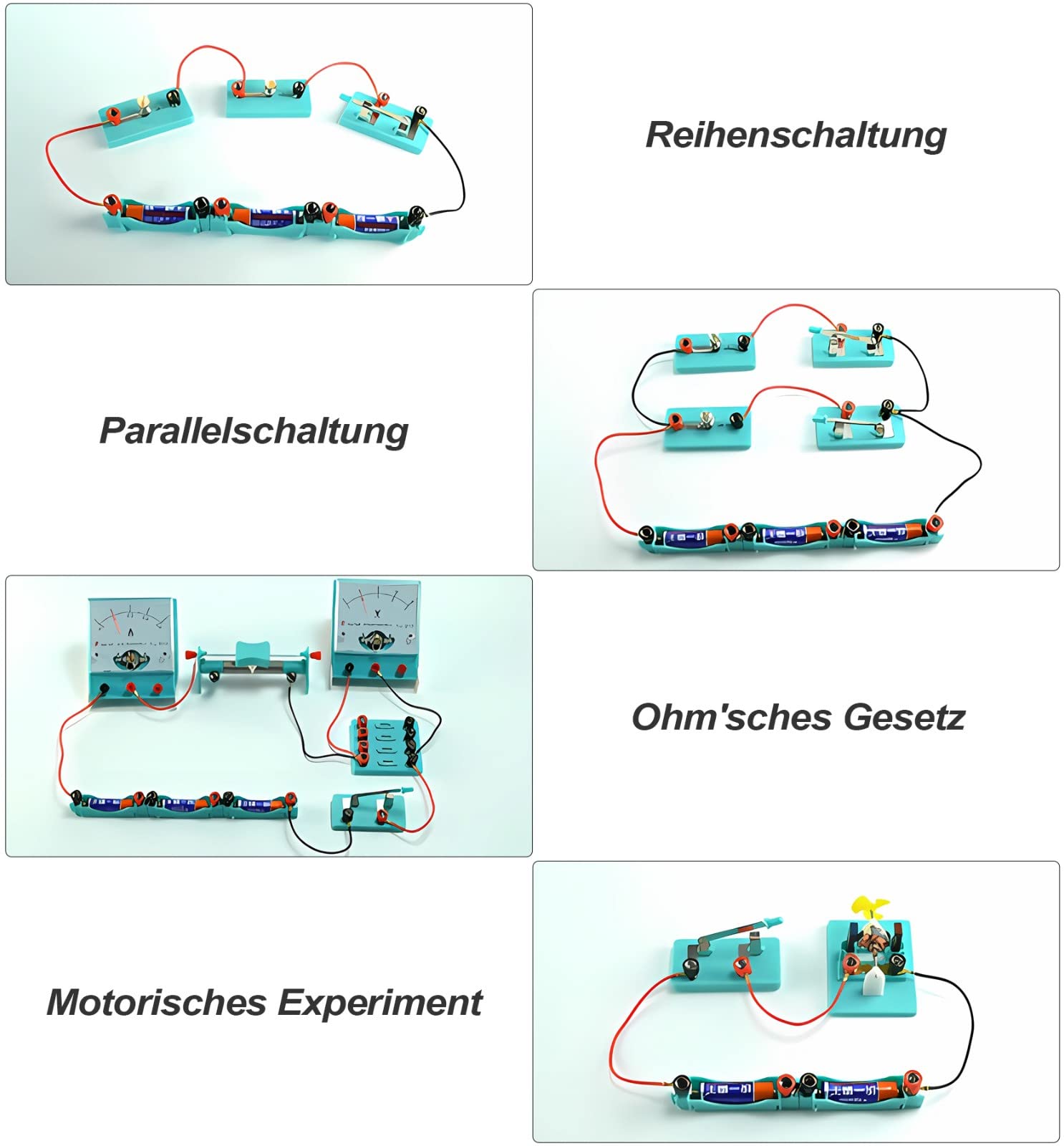 Physik Baukasten Elektrobaukasten für Kinder mit Anleitung in Deutsch | Physik Elektrizität und Magnetismus Experimente Kit Experimentierkasten für Junior, Senior High School Schüler