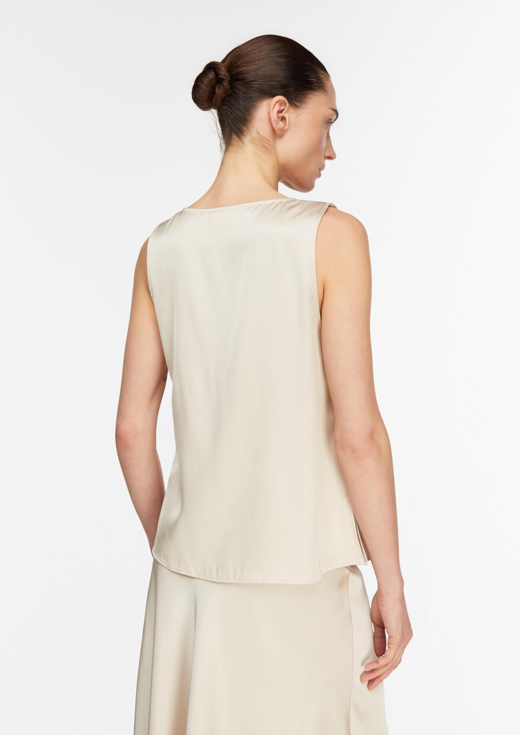 Comma Satin-Wasserfall-Top