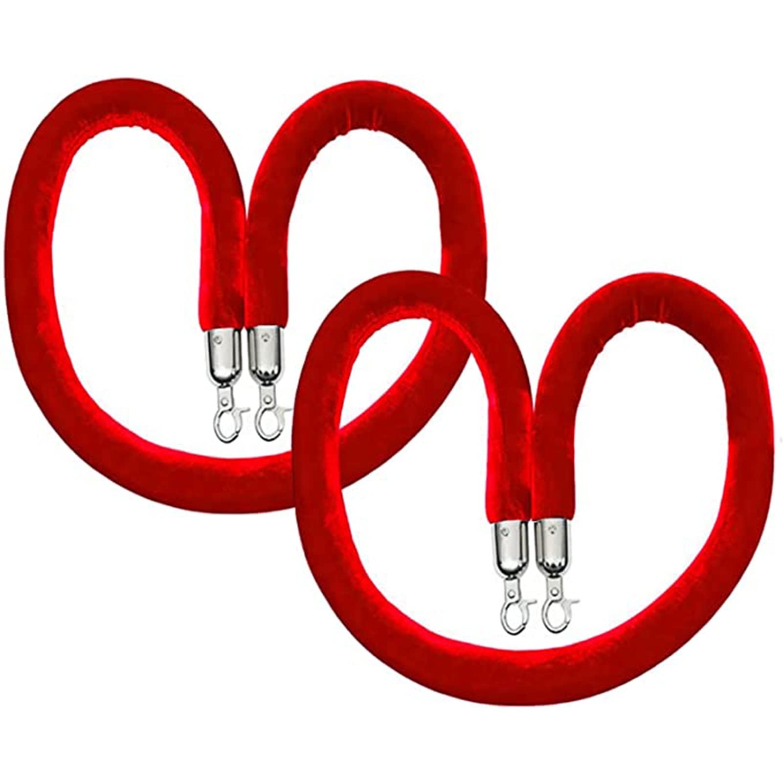 Aioneer 60-90 Cm Red Velvet Stanchions With Hooks For Event Crowd Control, Auto Shows & Carpet Events – Durable, Stylish Queue Management Posts For Visitor Guidance-Rot a-10ft/305cm