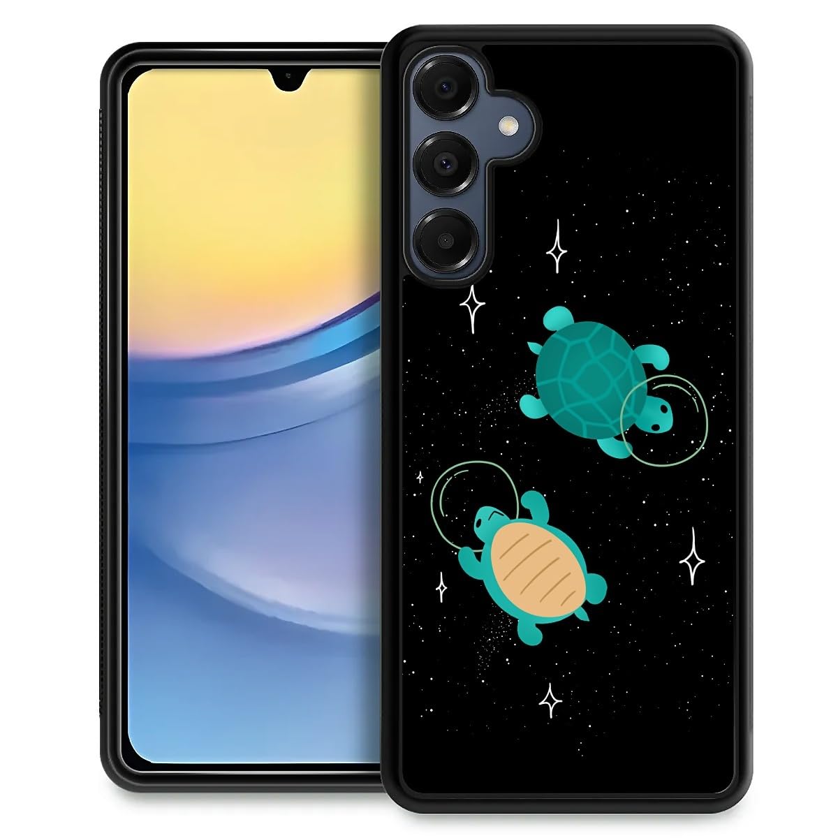 CARLOCA Compatible with Samsung Galaxy A16 Case, Design for Girl Shockproof Anti-Scratch Hard PC Back Case Fashion Pattern Space Turtles