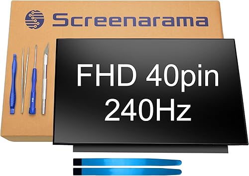 SCREENARAMA Nueva pantalla de repuesto para ASUS Tuf Dash FX516PR TUF516PR (40pin 240Hz) FHD 1920x1080 IPS LCD pantalla LED con herramientas y cinta