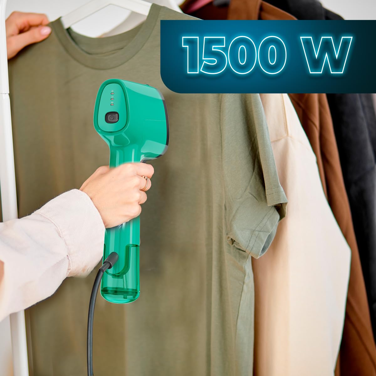 Cecotec Ferro Verticale Vapor IronHero V-1500 Essential Mint. 1500 W, suola in ceramica ultra aderente, vapore continuo 25 g/min, 2 modalità, riscaldamento rapido, accessorio per spazzola in silicone