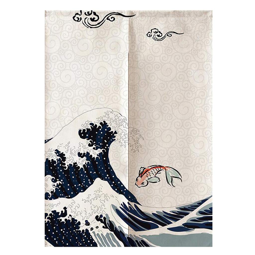 Japanese Style Cotton Linen Doorway Curtain Seawaves-85x120cm|Home & Garden|Window Treatments & Hardware|Curtains Drapes & Valances-image-47