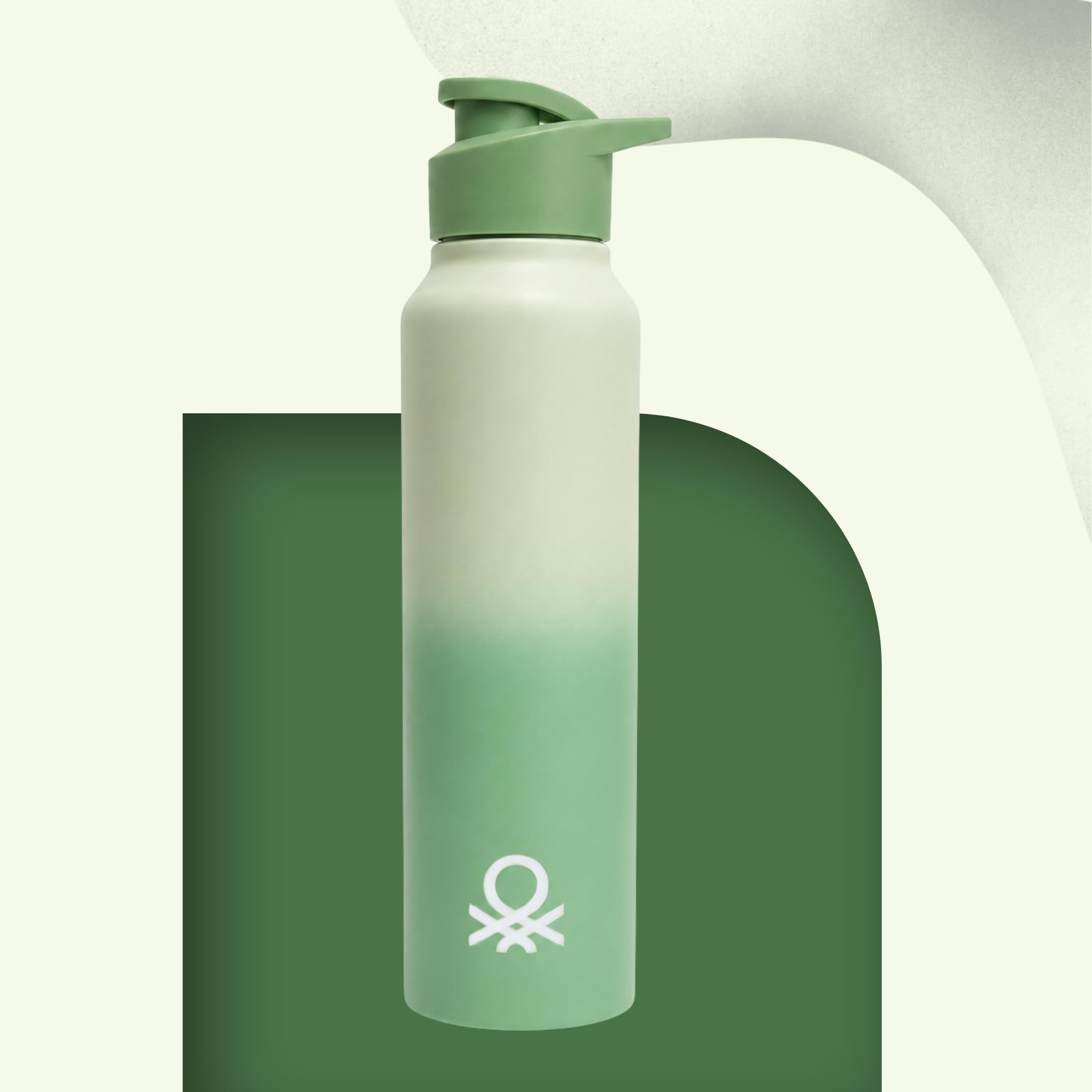 United Colors of Benetton Water Bottle 1L Stainless Steel Leak-Proof