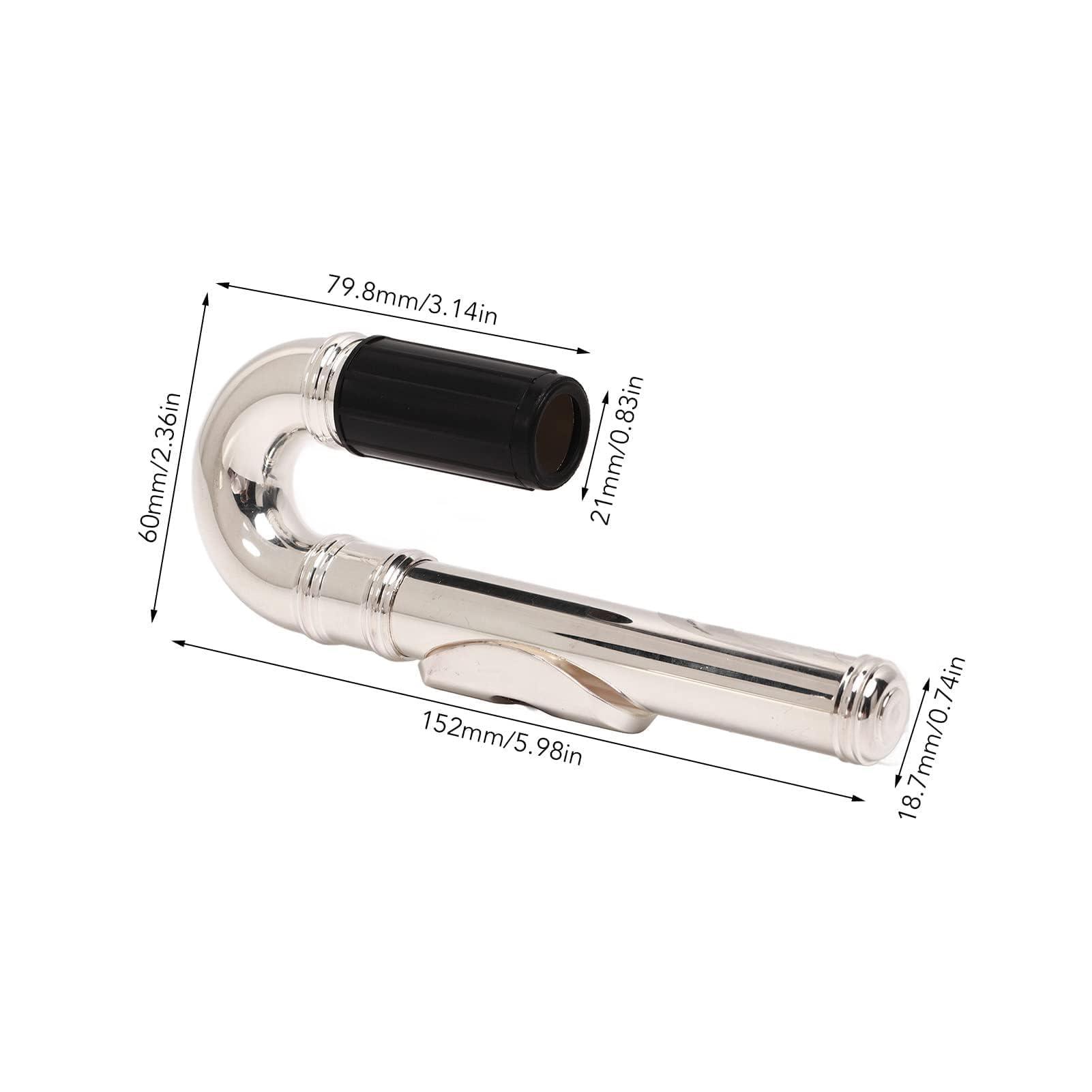 Embouchure de Joint de Tête Incurvée de Flûte, Exquis d'instrument de Bois de Joint de Tête incurvé par Flûte