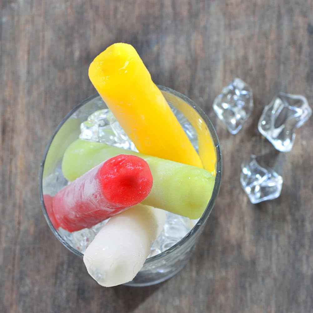 Water Bottle Ice Cube Tray with Easy Push and Pop Out Material, Silicone Narrow Ice Stick Cube Tray with Lid, Ideal for Sports and Water Bottles