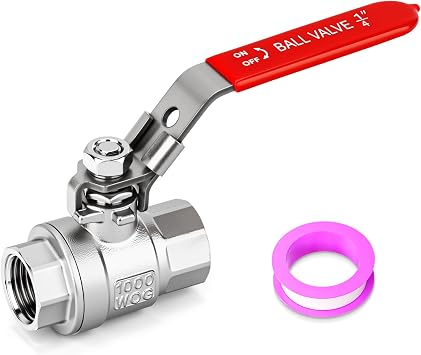 SS304 1/4" Female BSP Threaded Full Port Ball Valve Fitting | Dual female thread ports, full port straight flow, quarter-turn lever closure, for fluid control networks