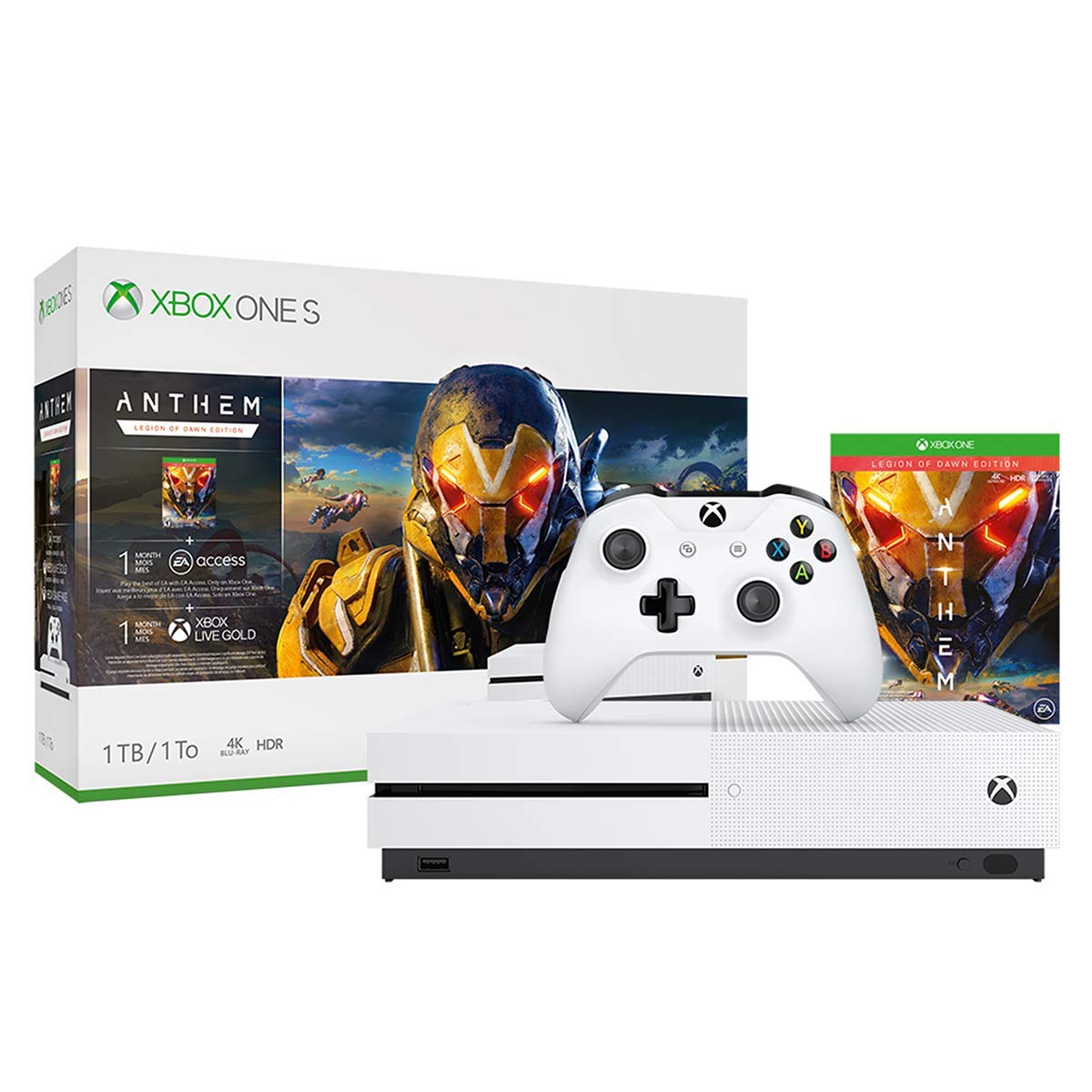 Consola Xbox One S de 1TB Paquete Anthem (Renovado)