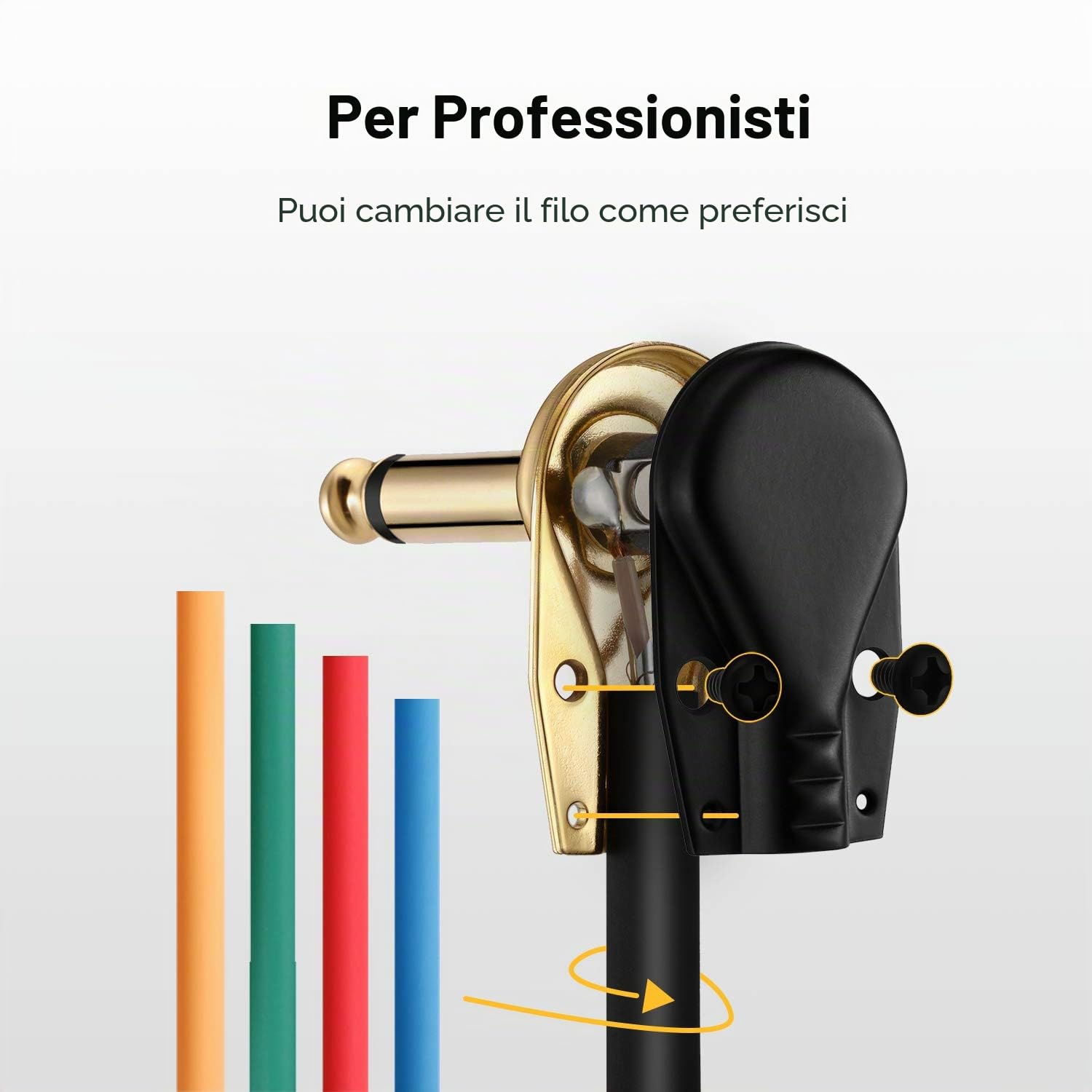 Donner Cavi Patch per Effetti per Chitarra Jack Dia 6.35mm, Professionali Cavetto per Strumenti Musicali TS Mono per Chitarra/Basso Pedaliera Effetti, Lunghezza 15cm, 6 unità