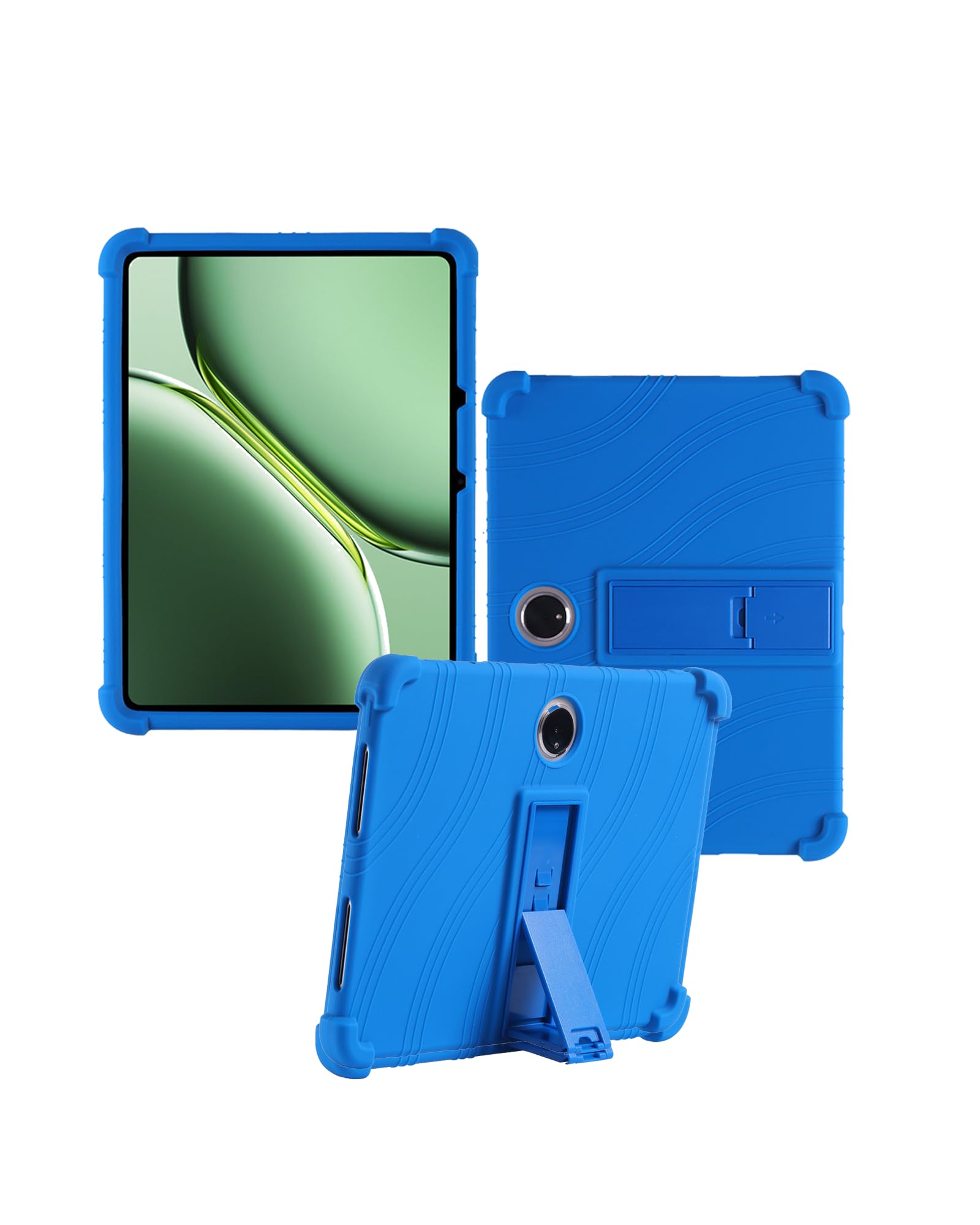 Case for Oneplus Pad 2/Pad Pro 12.1 inch 2024 New Tablet PC Android 14- Soft Silicone Shock Proof Lightweight Stand Rubber Shell Protective,Kids Friendly Soft Silicone Adjustable Stand Cove,Blue