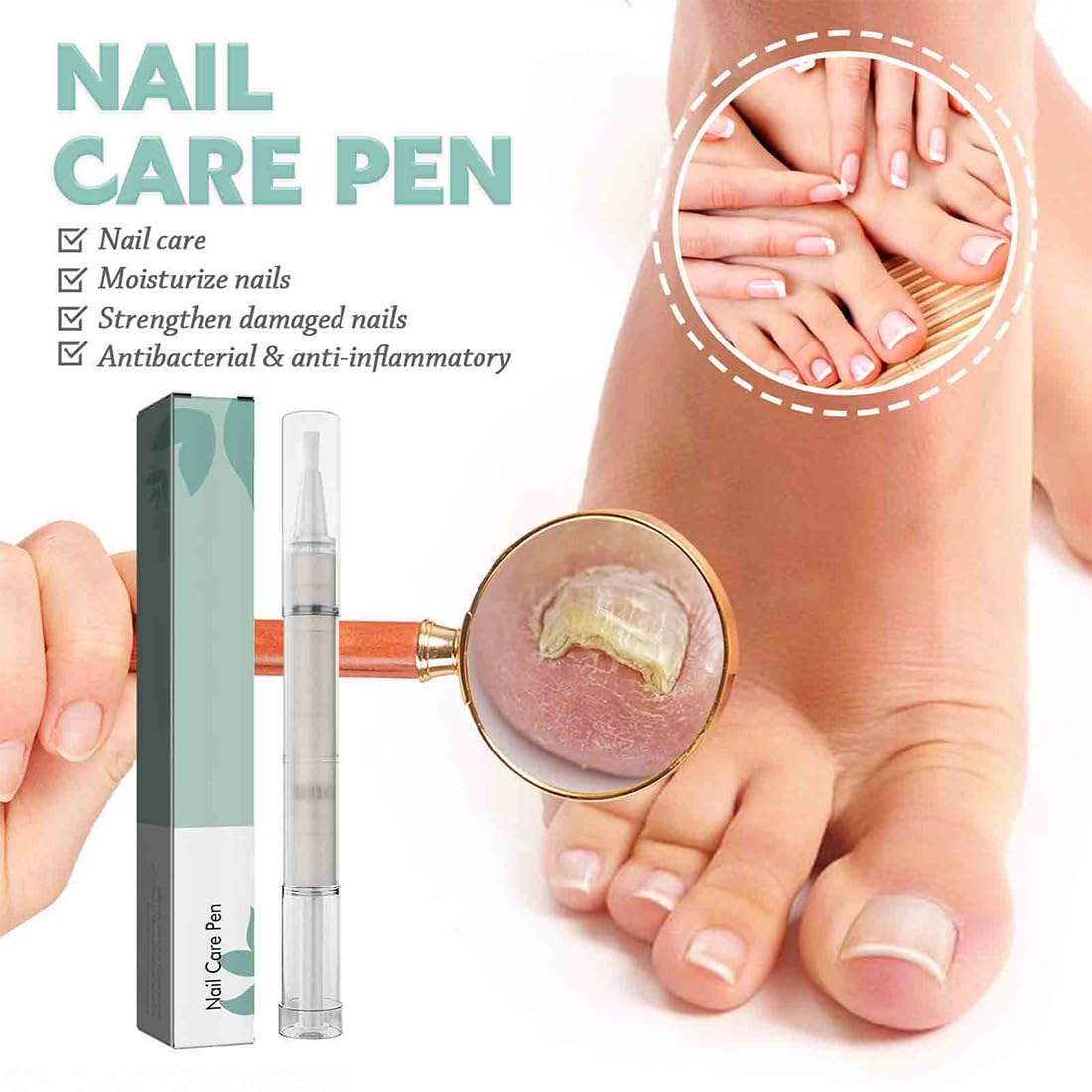 3 pezzi Penna per la Cura Delle Unghie, nail care pen fungo del chiodo, Pennas per Cuticole Unghie Nail Treatment Pen Con Aloe Vera e Olio Dell'albero,Per Cura Delle Unghie e Delle Cuticole
