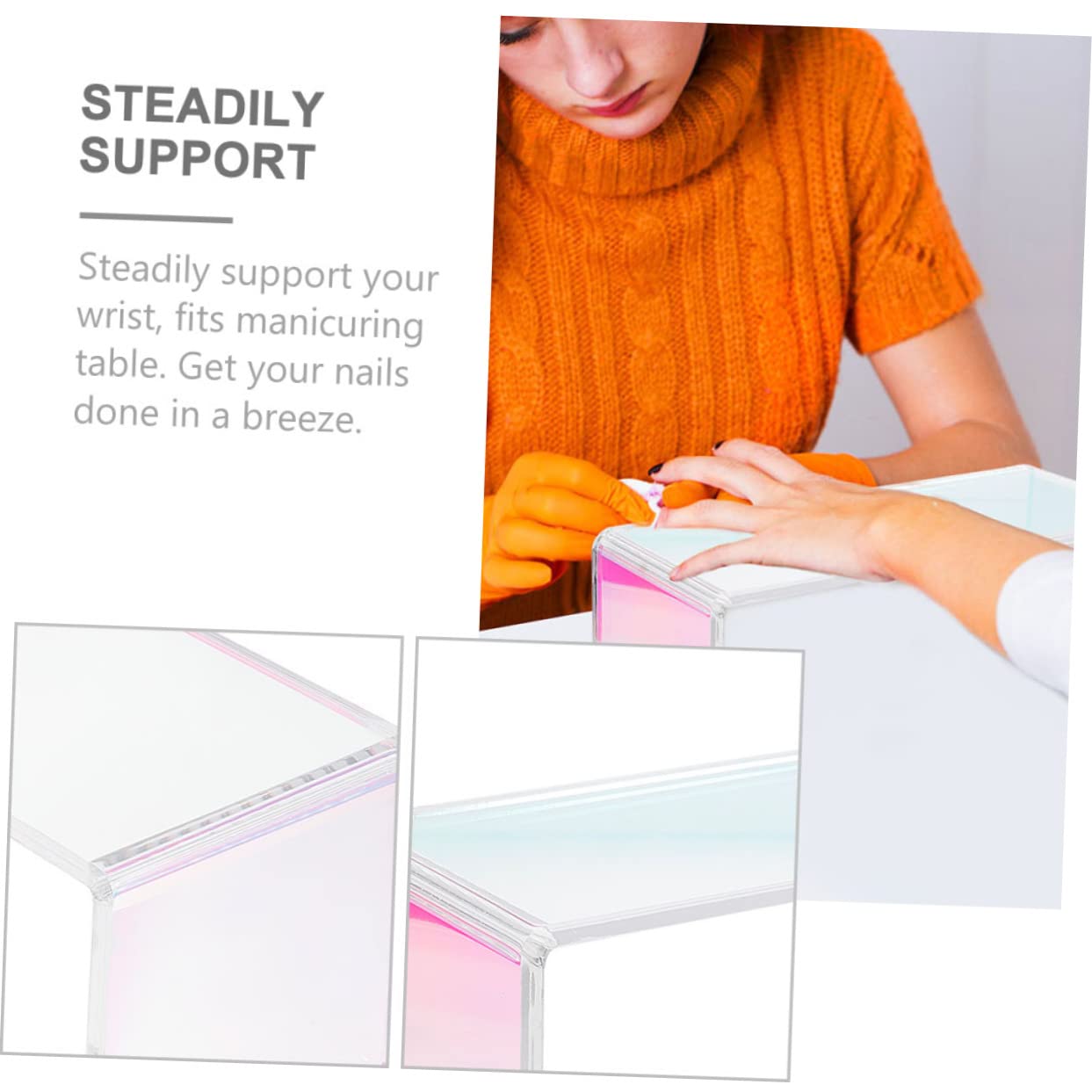 Cuscino Poggiamani Manicure Ispessito Acrilico, Supporto | Uso Domestico e Lavoro Manicure, Portatile Salvaspazio, per Nail Art e Unghie delle Mani