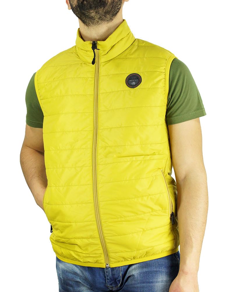 NAPAPIJRI giacca smanicato giubbino giubbotto bomber Uomo Giallo ACALMAR VEST 4 (IT, Testo, S, Regular, Regular)