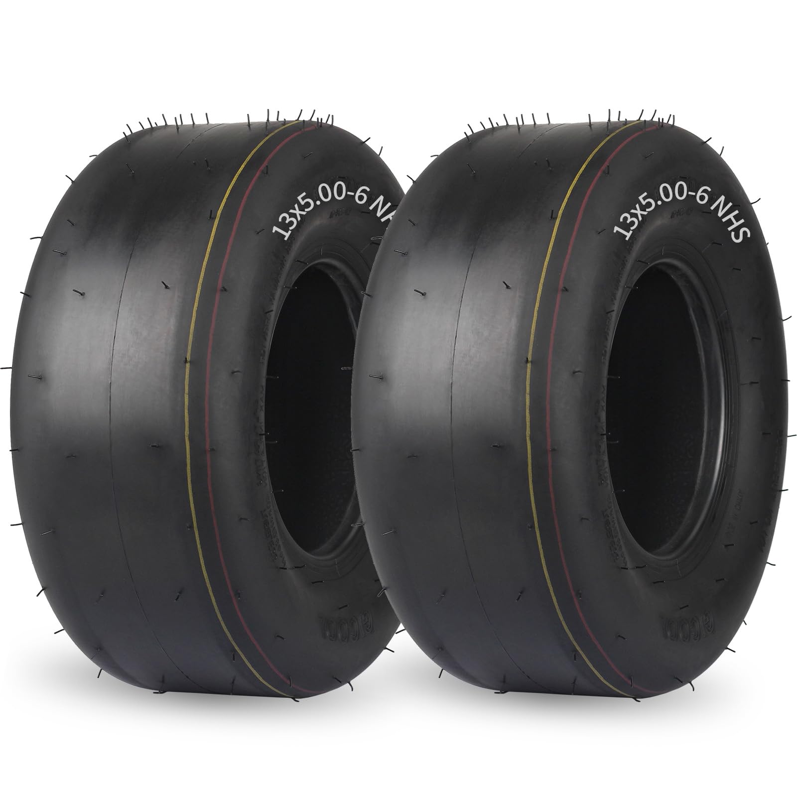 (2 Pack) 13x5.00-6 Lawn Mower Tubeless Tire, 13x5-6 Riding Zero Turn Lawnmower Smooth Turf Tyre, 4 Ply
