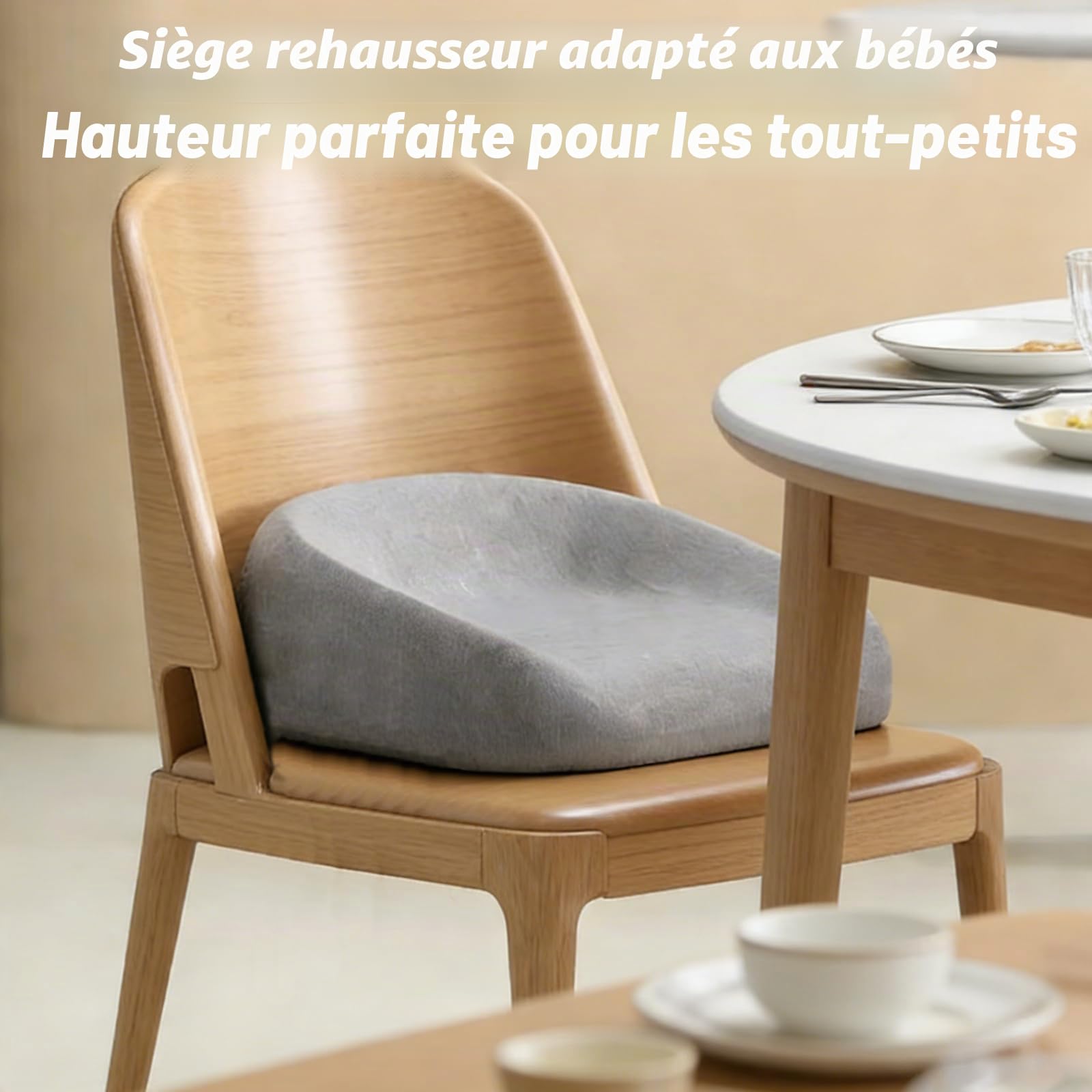 Rehausseur de chaise enfant : hauteur et épaisseur augmentent le coussin d'assise pour enfants rehausseur de siège chaise, design en anneau avec coins arrondis rehausseur de chaise