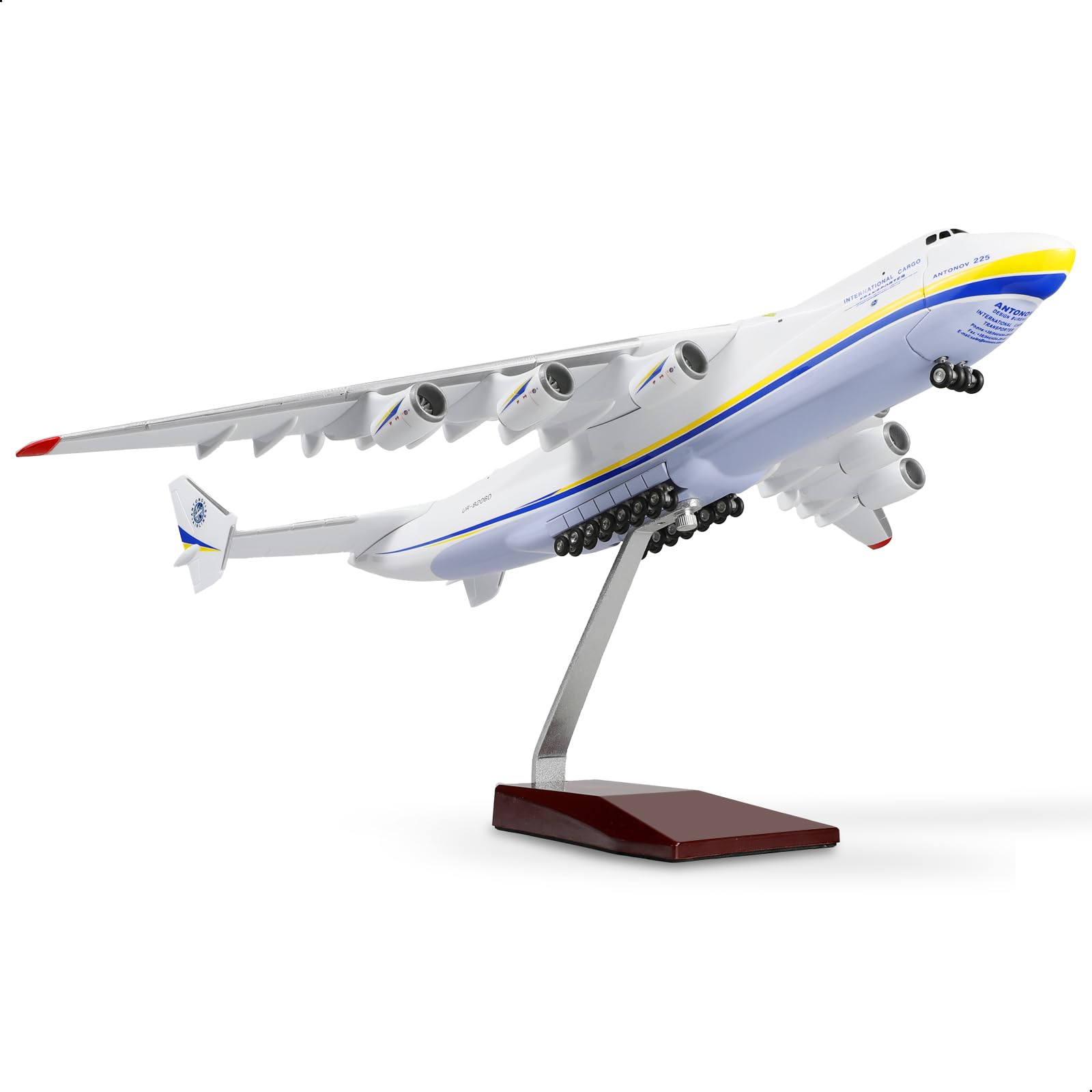 SEBUNAS AN-225 Mriya 1:200 Scale Aircraft Model Metal Die-cast Transport Aircraft Miniature with Display Stand Airplane Model Kits for Adult Collection or Gift (Ukrainian Painting)