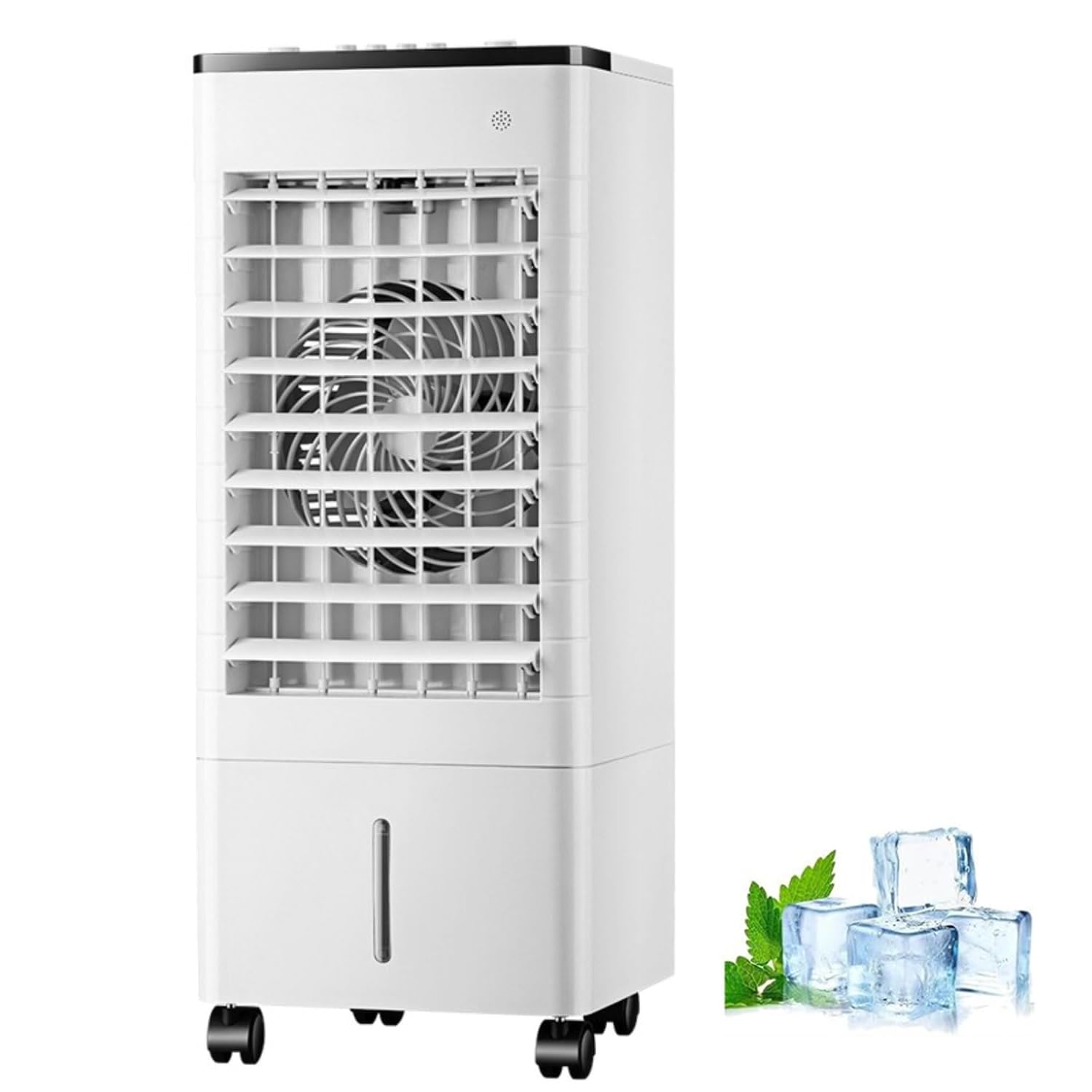 MESCXTY 9L Portable Evaporative Air Cooler, 4-in-1 Quiet Oscillating Floor Fan with Remote & 7.5H Timer, Water Cooling System for Home Office