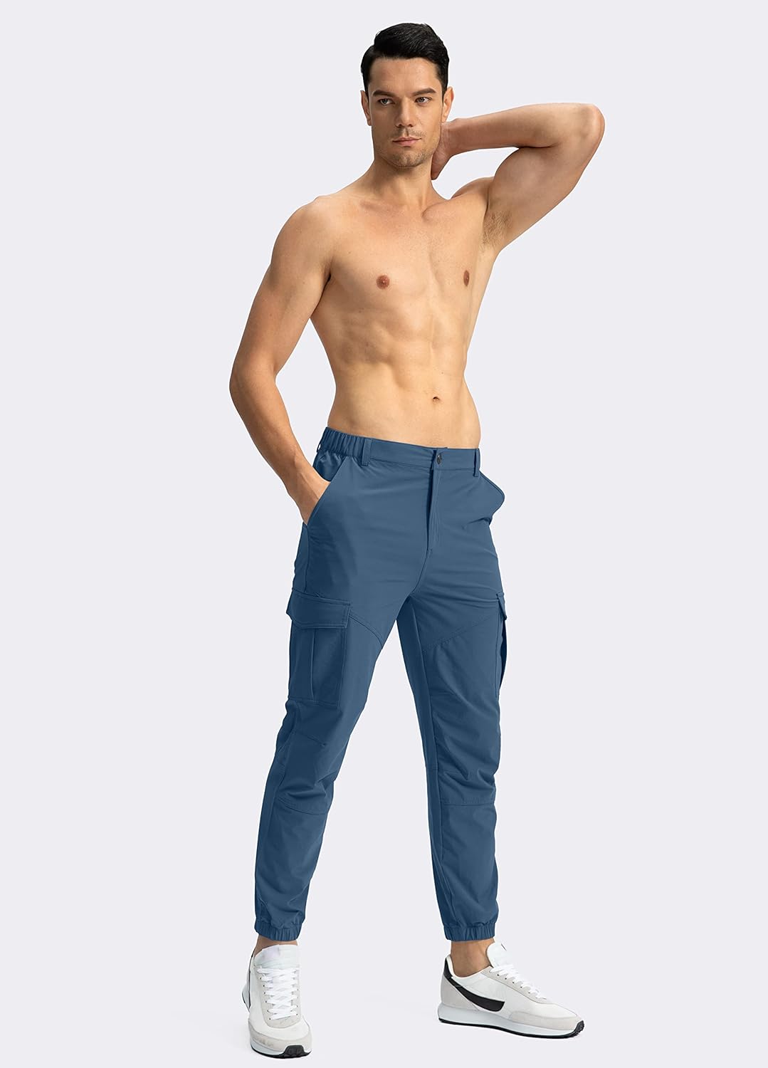 Pinkbomb Men's Hiking Cargo Pants with 7 Pockets Slim Fit Stretch Joggers Golf Cargo Work Pants for Men - Image 5