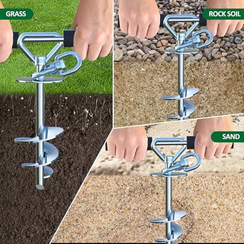 Catapamey Dog Tie Out Stake,360° Swivel Dog Run Stake - 304 Stainless Steel Stake,Runner for Yard,Use Any Tie Out Cable or Yard Leash-Up to 200 lbs-for Outdoor Camping