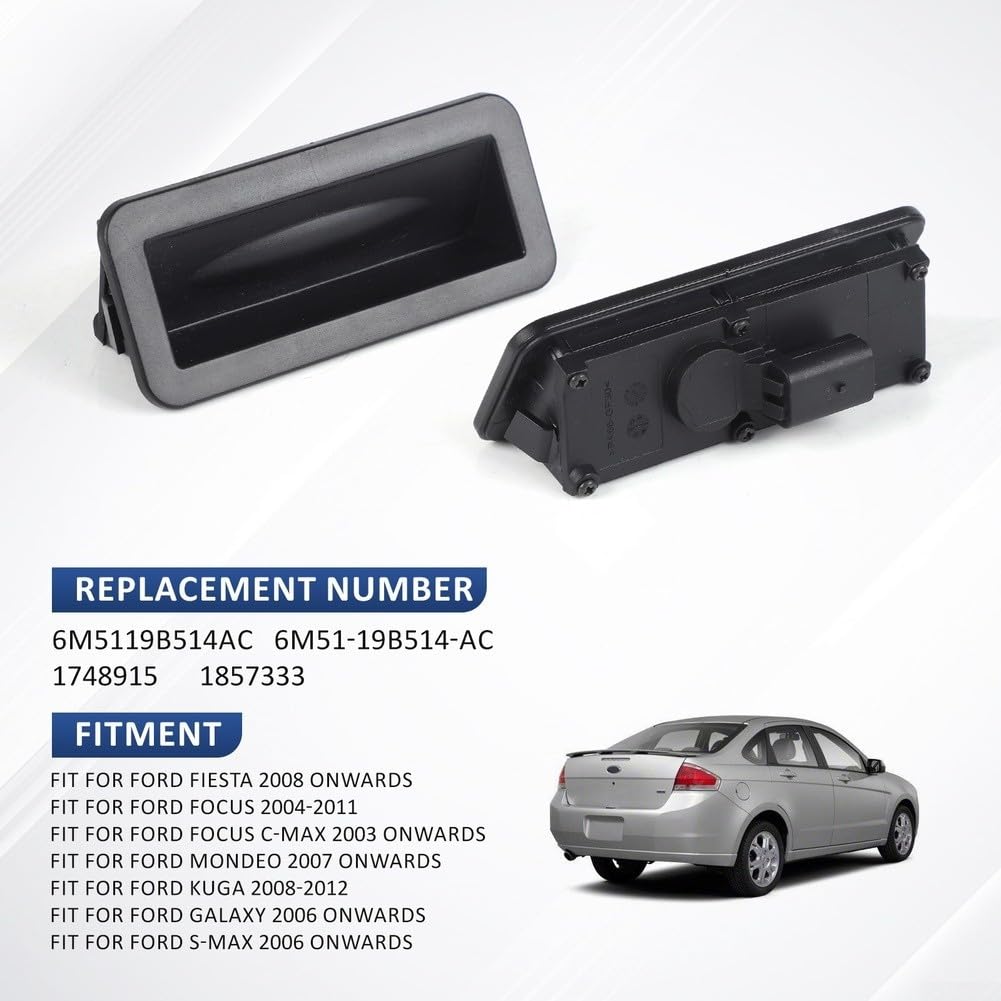 Interrupteur de déverrouillage de hayon arrière pour véhicules Mondeo – Compatible avec Focus OEM 1857333 6M5119B514AC ABS