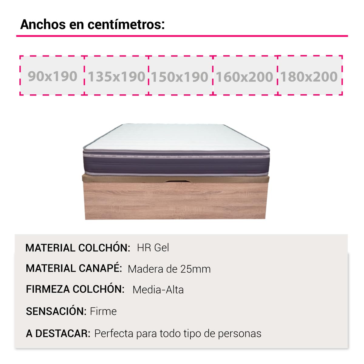 Dormity - Pack Colchón + Canapé - Descanso Profundo y Reparador - Espacio Amplio y Eficiente - 180x200