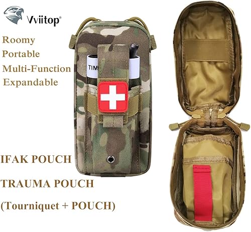 Miniatura 7 de IFAK - Kit de trauma pequeño (vendaje + bolsa), soporte para torniquete IFAK Kit médico táctico de primeros auxilios, kit de primeros auxilios EMT