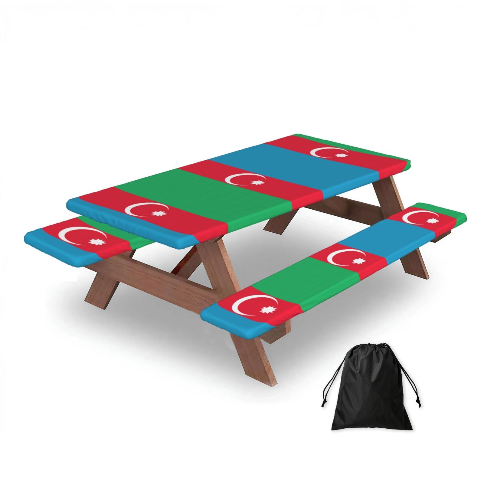 Flag of Azerbaijan Rectangular water-repellent picnic tablecloths, outdoor camping, picnic, BBQ