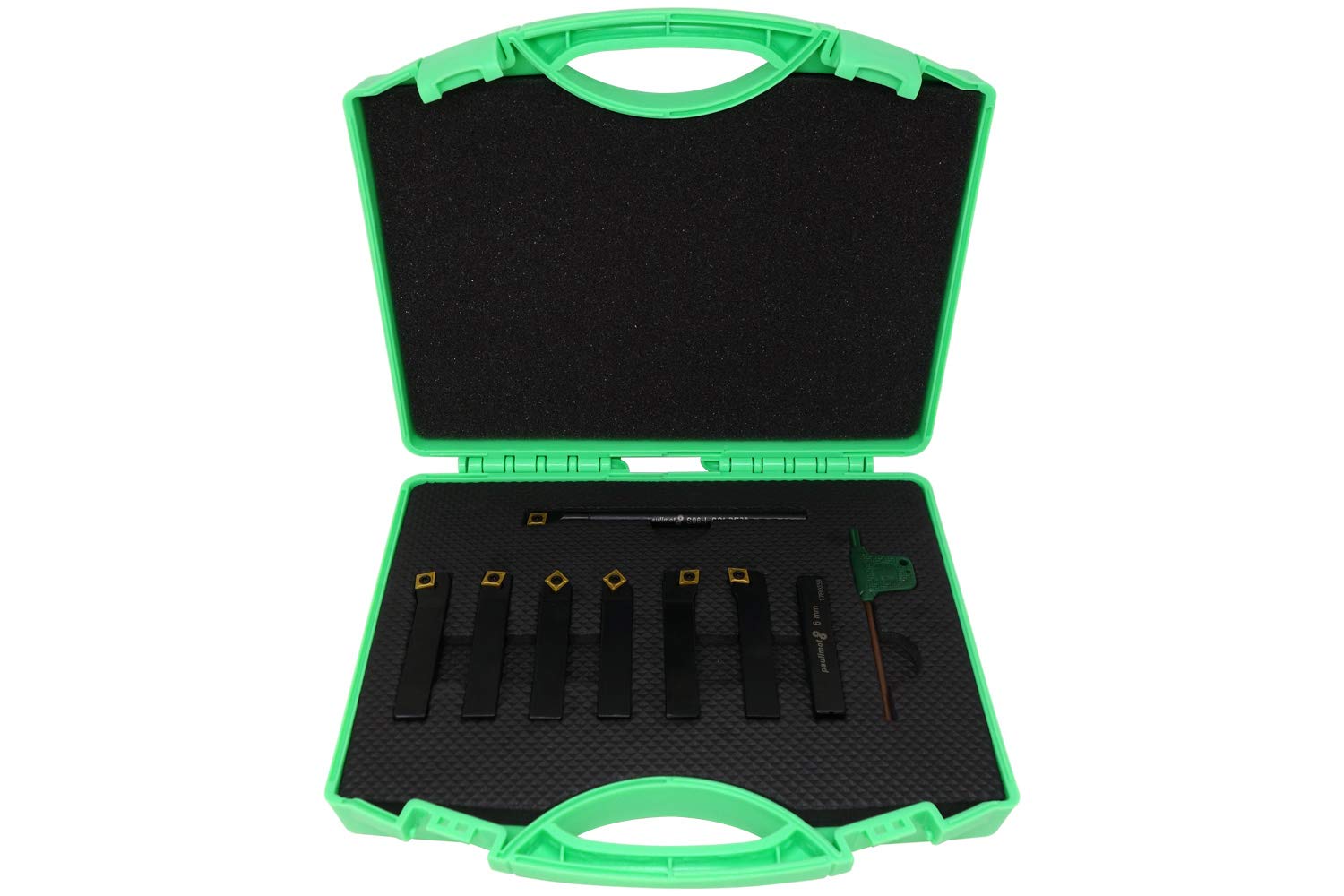 PAULIMOT Drehmeißel-Set mit Wendeplatten, 6 mm, 7-teilig inkl. Bohrstange