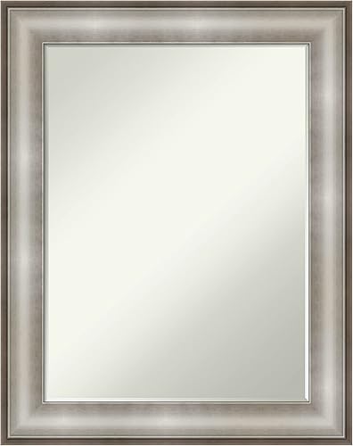 Miniatura 10 de Amanti Art Espejo de baño, espejo de pared estrecho de níquel cepillado Grace para usar como espejo de tocador de baño sobre el fregadero (26 x 20