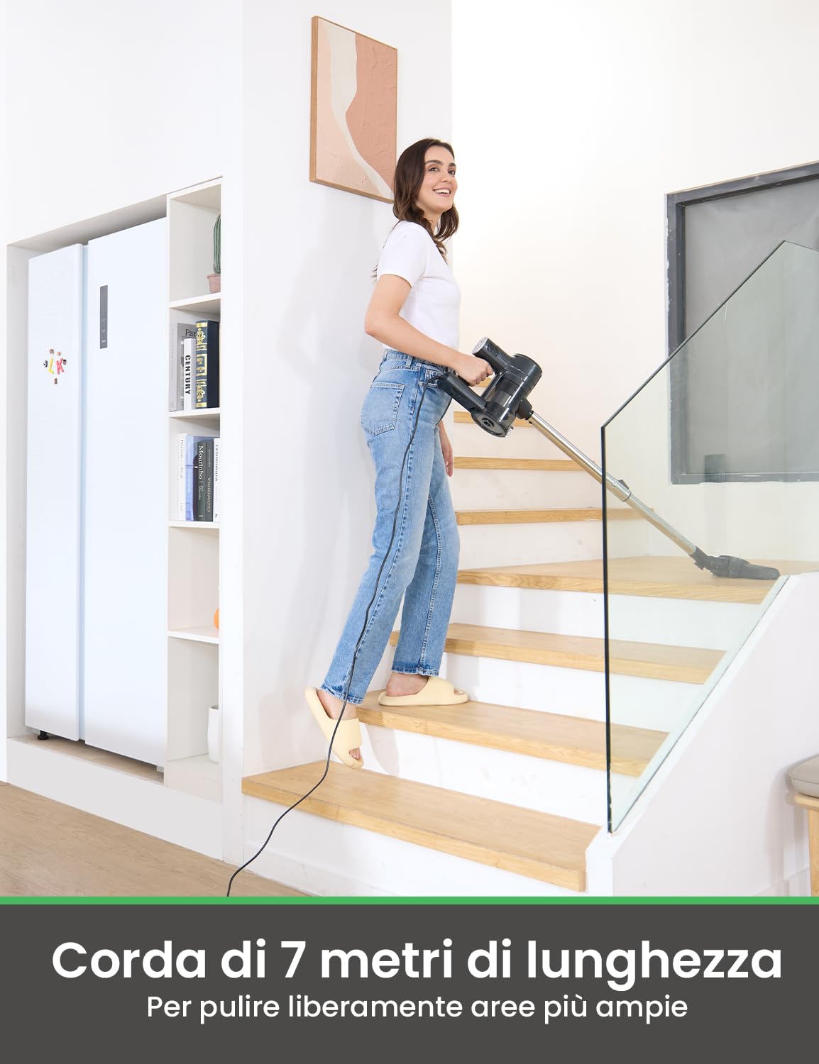 Vactidy C6 Aspirapolvere con Filo Potente 25KPa,Cavo da 7 Metri,Scopa Elettrica con Filo,Aspirapolvere Portatile 3 in 1, 600W,per Auto/Peli Animali/Tappeti/Pavimenti