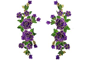 Fabric 3D Colorful Flower Lace Applique Patch