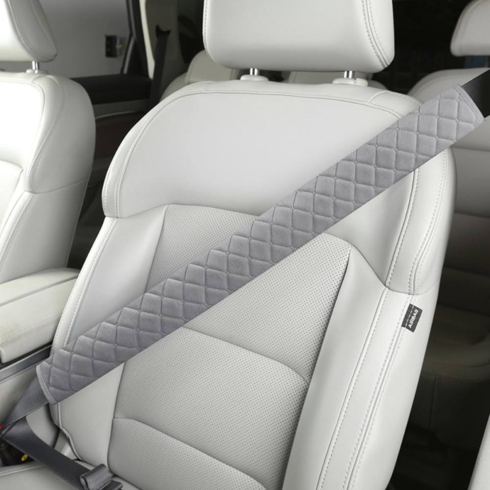 Wambere 2 imbottiture per cinture di sicurezza auto, per cinture di sicurezza, per cinture di sicurezza, per auto, colore grigio, larghezza 75 cm