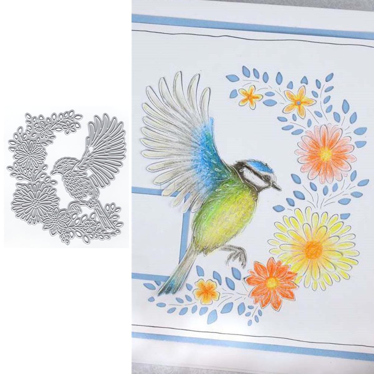Bird Die Cuts for Card Making, Flower Lace Metal Cutting Dies for Paper Scrapbooking, DIY Stencils for Album Party Wedding Festivals Decoration — image 1