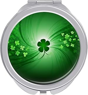 Espejo de maquillaje portátil con texto en in...