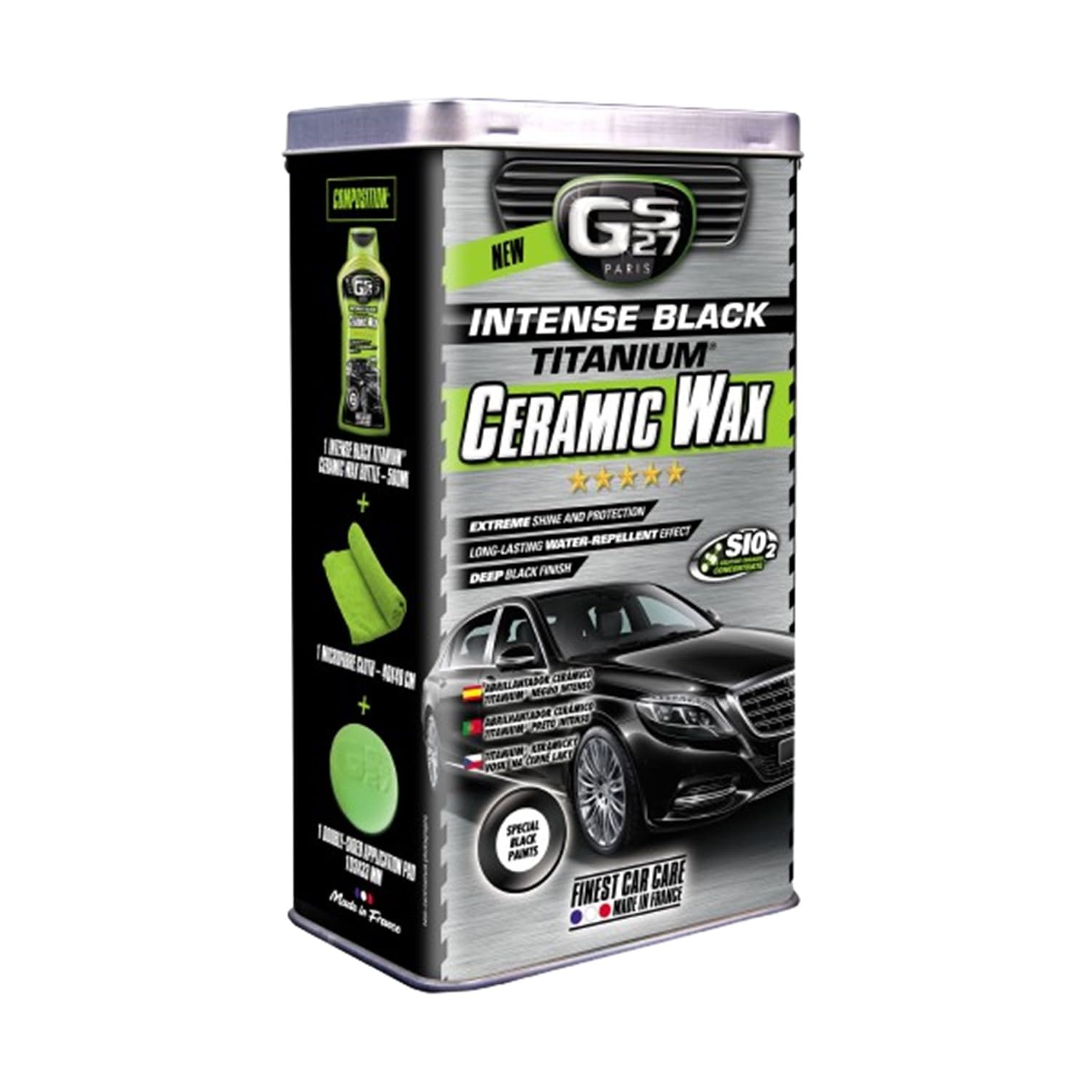 GS27 - Titan Keramik Politur Schwarz - Autoreiniger - Sofortiger Glanz - 500 ml