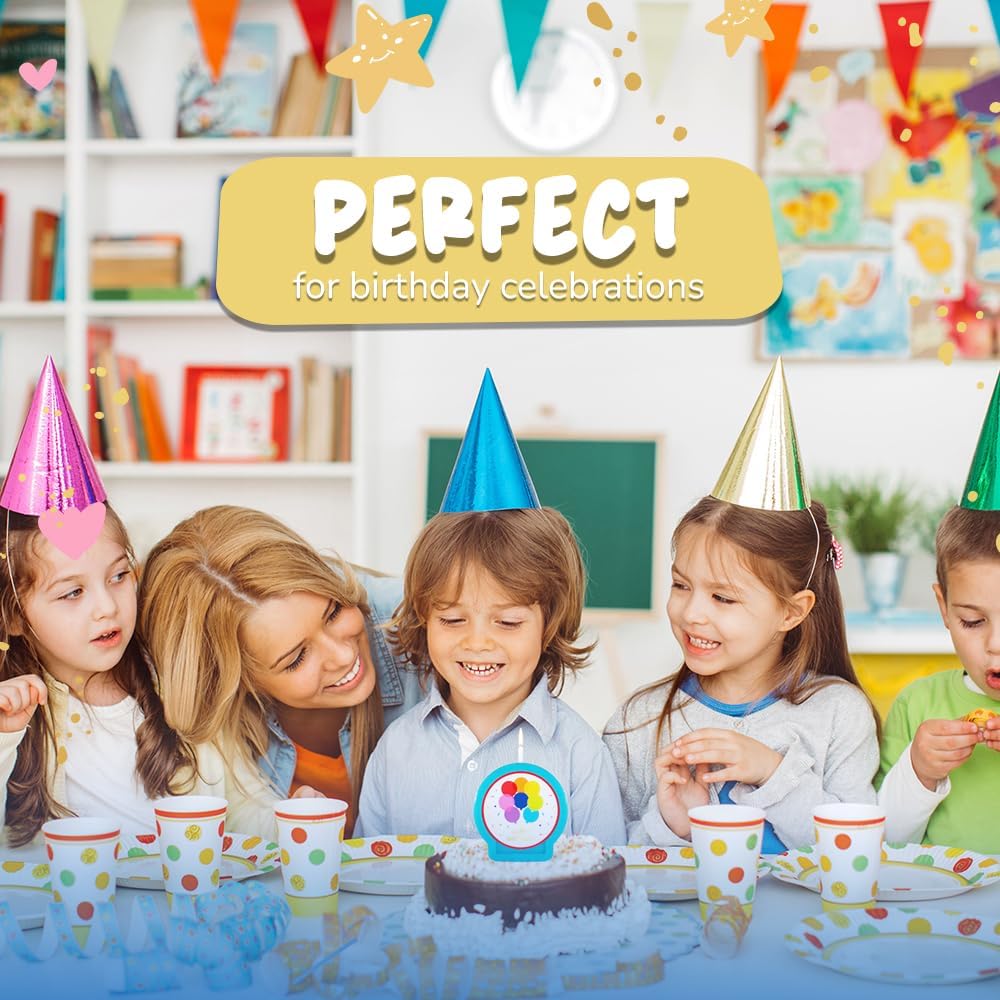 Party Solids Rainbow Happy Birthday Candles for Cake Candles Birthday Cake Decorations - Colorful Happy Birthday Candle Birthday Toothpicks for Birthday Cake Décor & Party Candles image 5