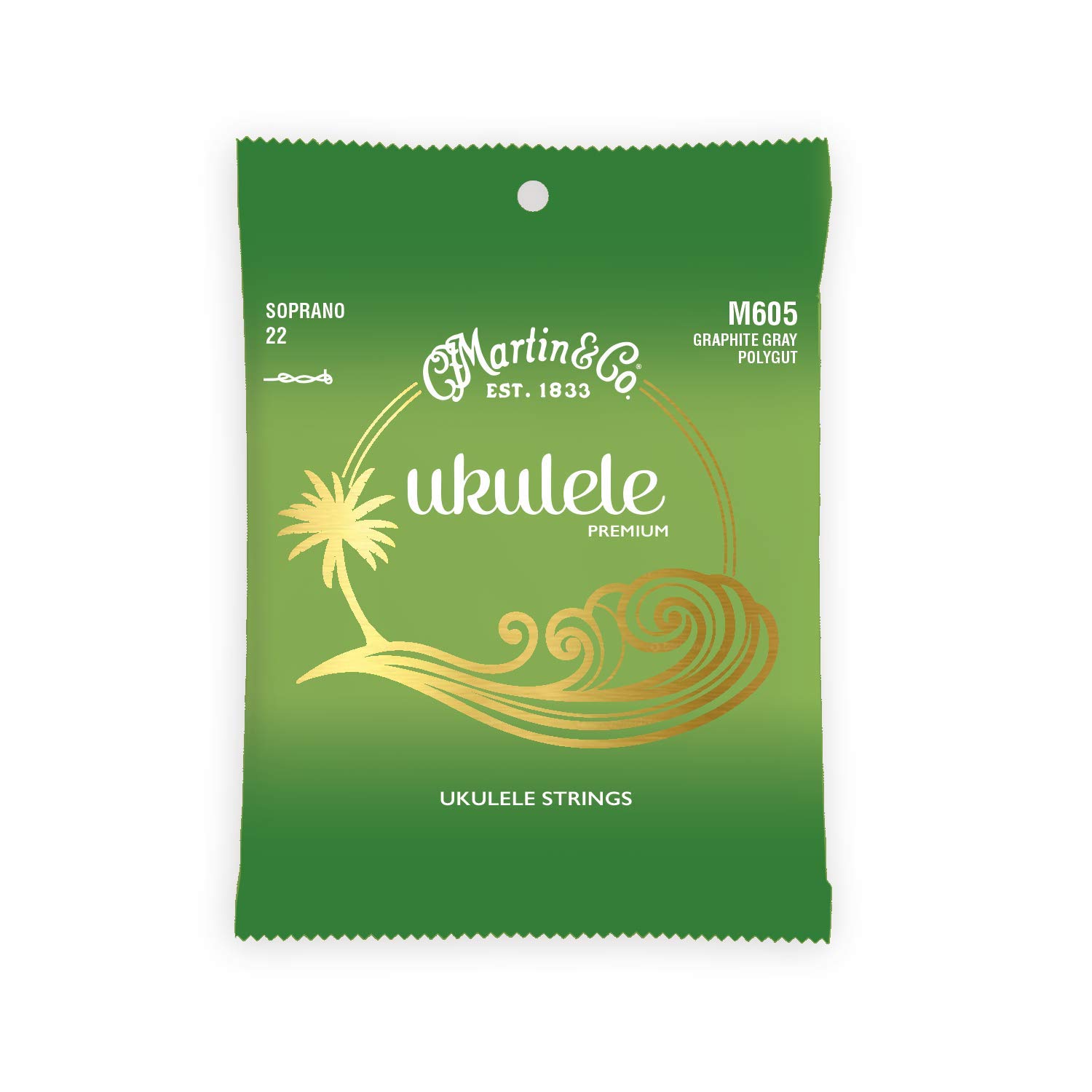 Martin Premium Polygut Ukulele Soprano Strings (M605) Soprano 22-23, Premium Ukulele, Polygut