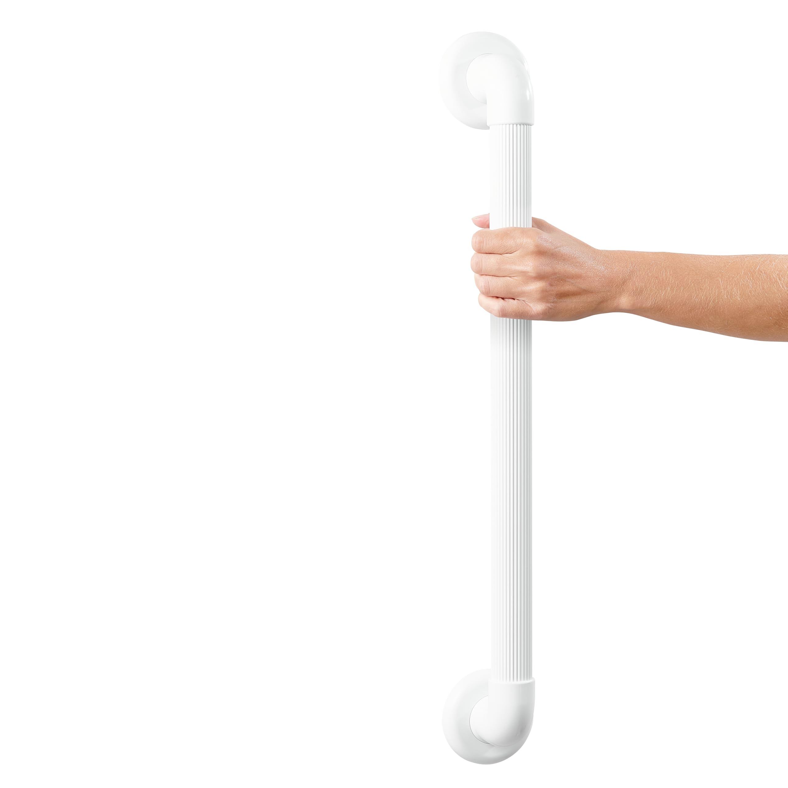 VITILITY Haltestange für Badewanne, 60 cm, Duschhaltegriffe, verhindert Ausrutschen und Fallen, rutschfester, geriffelter Kunststoffgriff für zusätzlichen Halt, einfach mit 6 Schrauben zu installieren