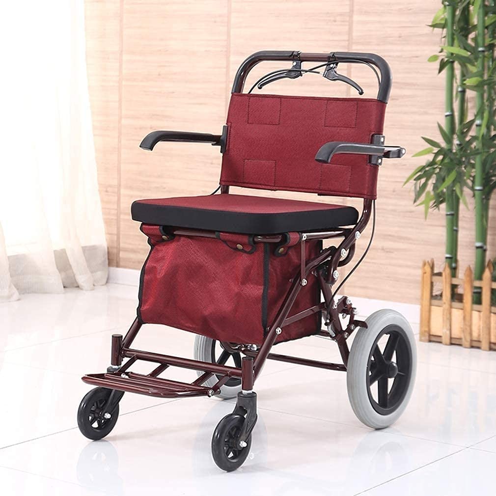 Składany rollator, chodzik, pomoce do poruszania się, 4 kółka, składany chodzik, podwójny system hamulcowy, używany do chodzenia seniorów