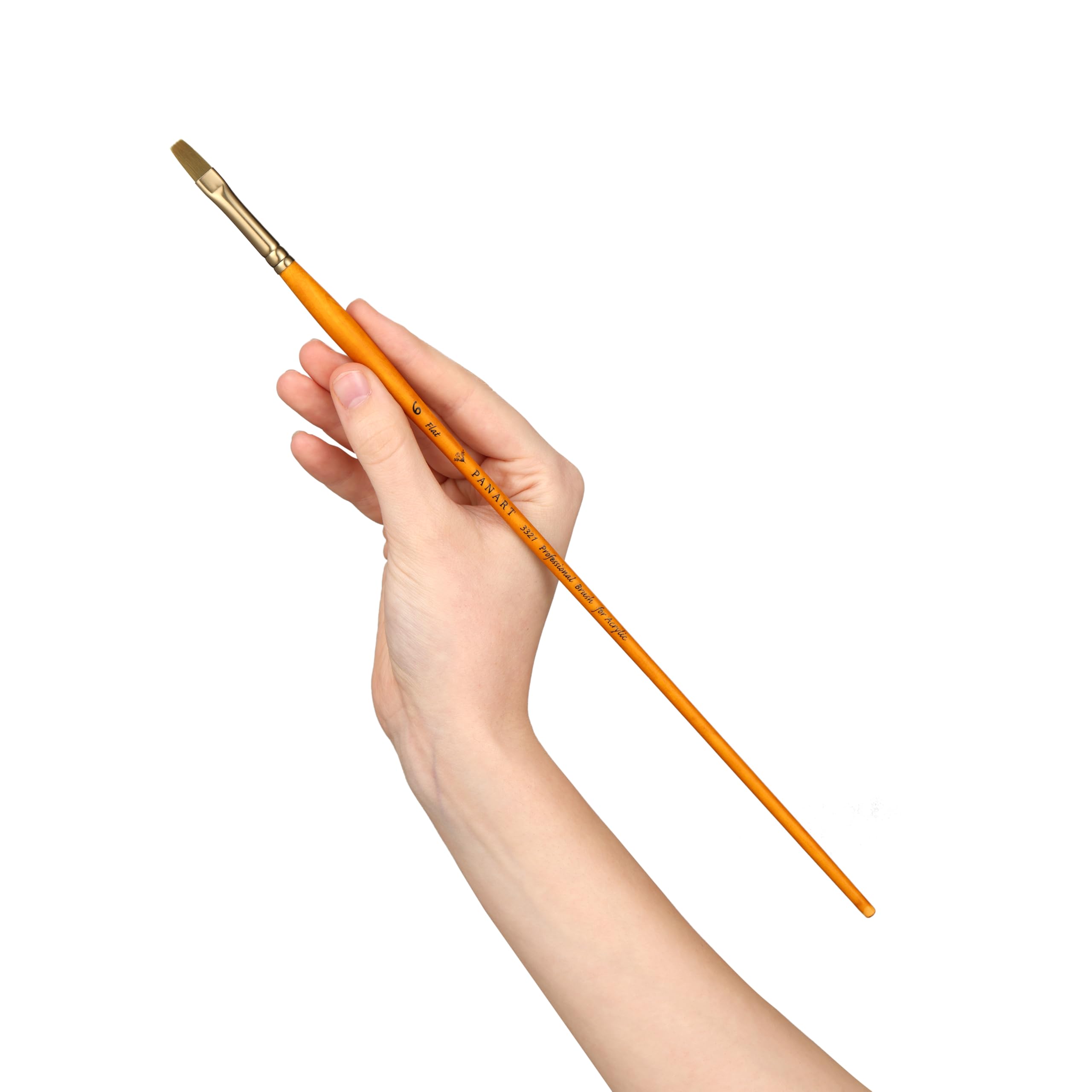 Pan Art Synthetic Fibre Flat No. 06, Detail & Wash Brush for Acrylics - Image 3