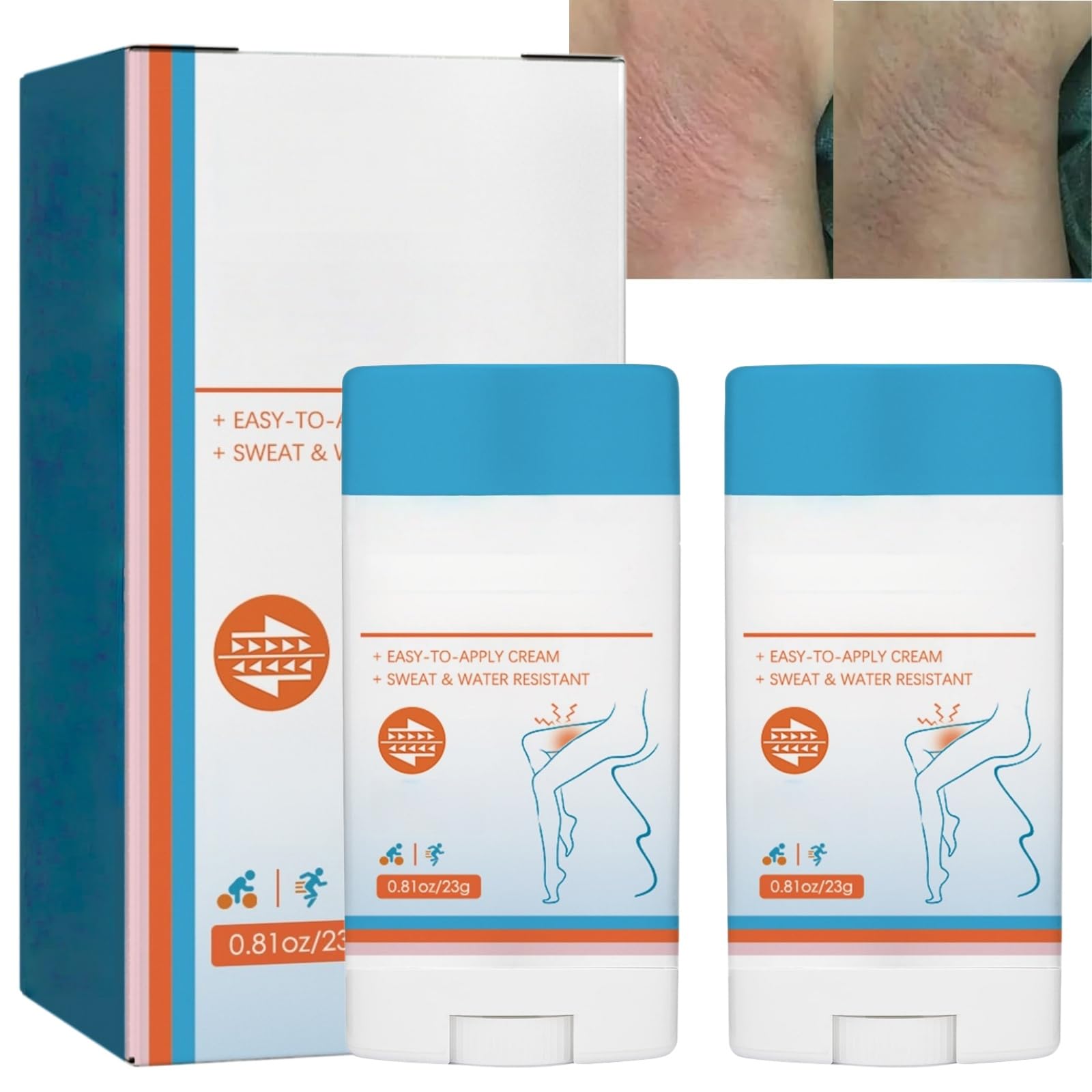 2PCS Anti Fric/tion Cream,Body Gli/de Anti-Cha/fe Balm,Under Anti Fric/tion Stick,Anti Fric/tion Stick Under Breasts,Effectively Preventing The Fric/tion,Feel Refreshed and Comfortable,Convenient Use