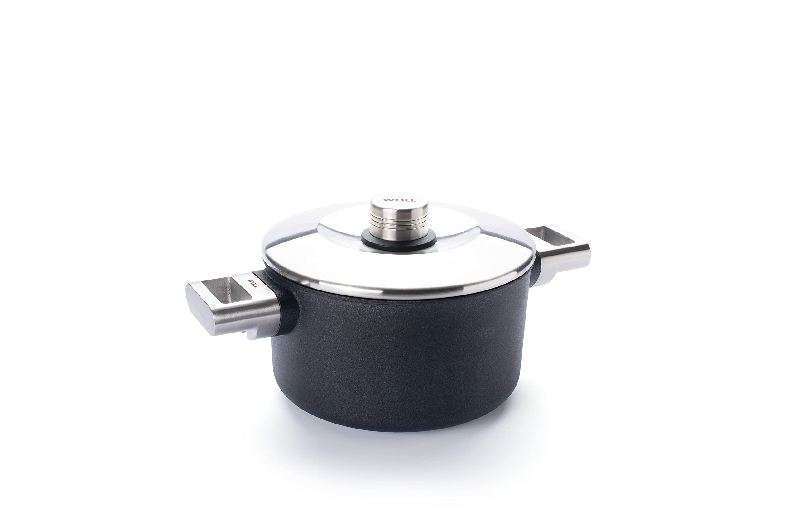 Woll Diamond Logic XR Pro - Olla con tapa de acero inoxidable en caja – Inductiva – Diámetro de 20 cm, 12 cm de alto, 3 litros, con 2 asas laterales de acero inoxidable – Adecuado para todo tipo de