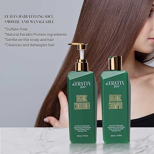 Miniatura 3 de Champú orgánico para el cabello, suavizante y nutritivo, seguro para el color y la queratina, sin parabenos y sin parabenos, reparación del cabello,