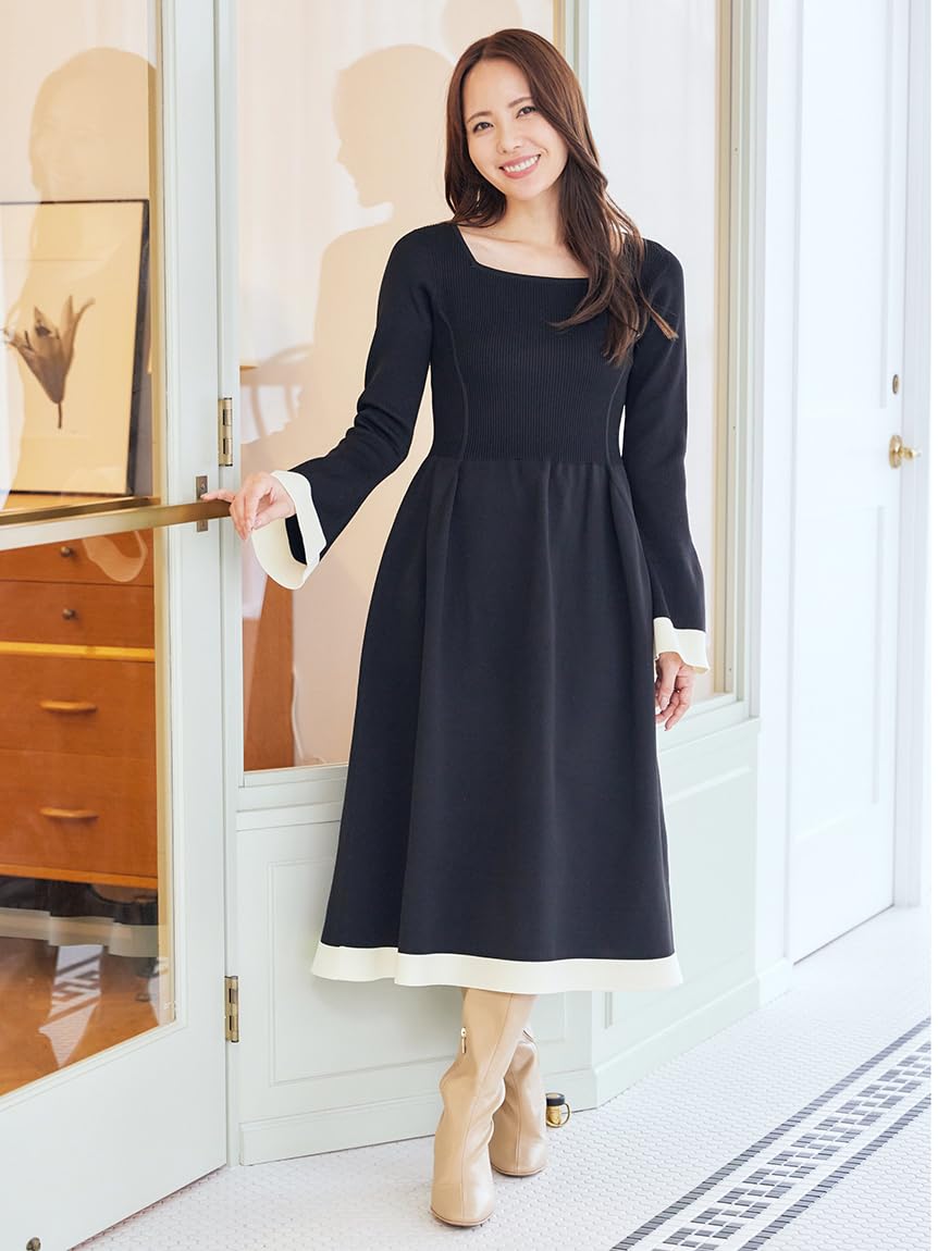 最終価格新品未使用　CELFORD 黒ワンピース　size38 CELFORD(セルフォード) / 21AW/カットジャガードミニワンピース